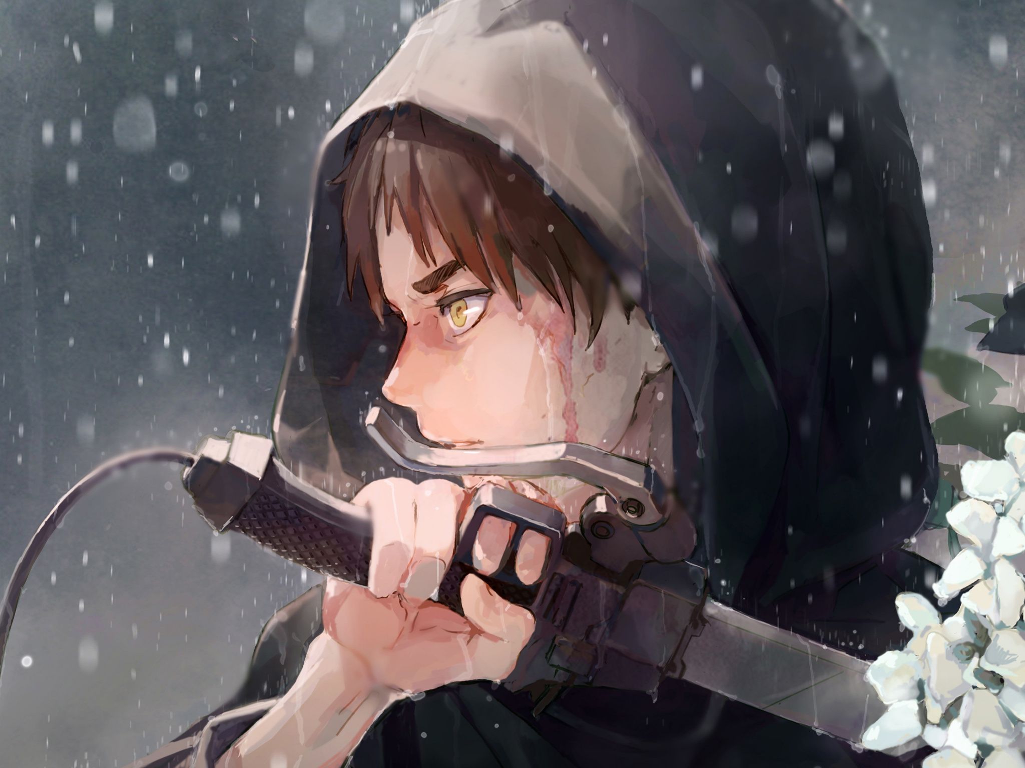 Eren Yeager con spada, neve, 2048x1536 Hi-Res, Desktop