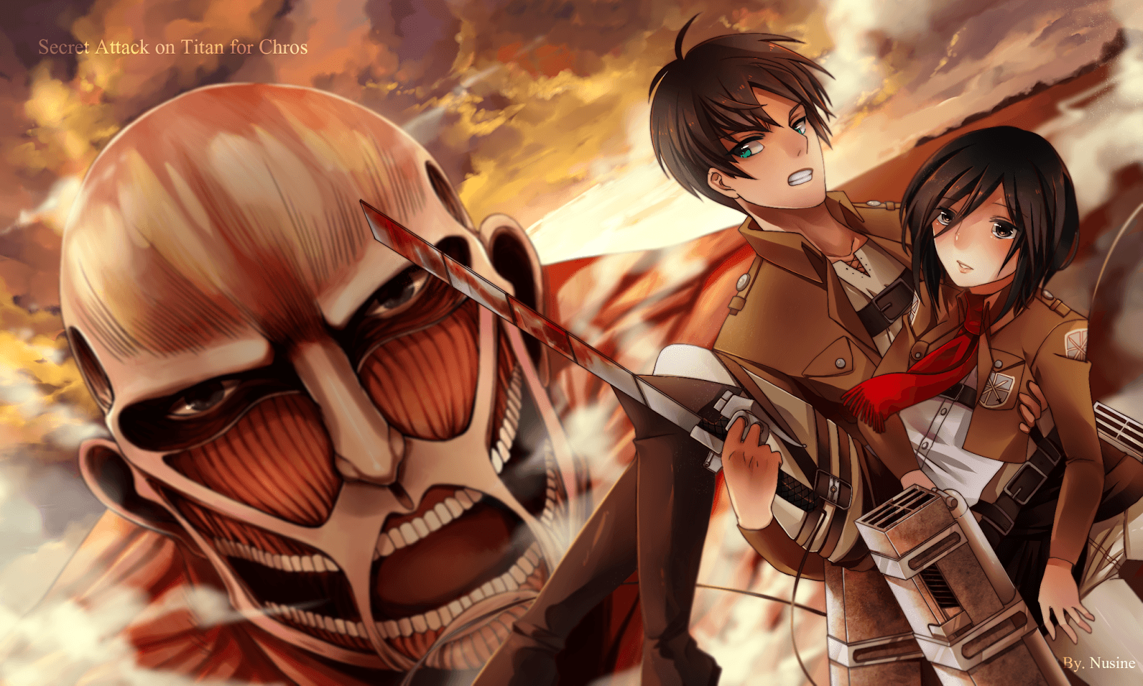 Eren e Mikasa, Attack on Titan, 1600x960 HD, Desktop