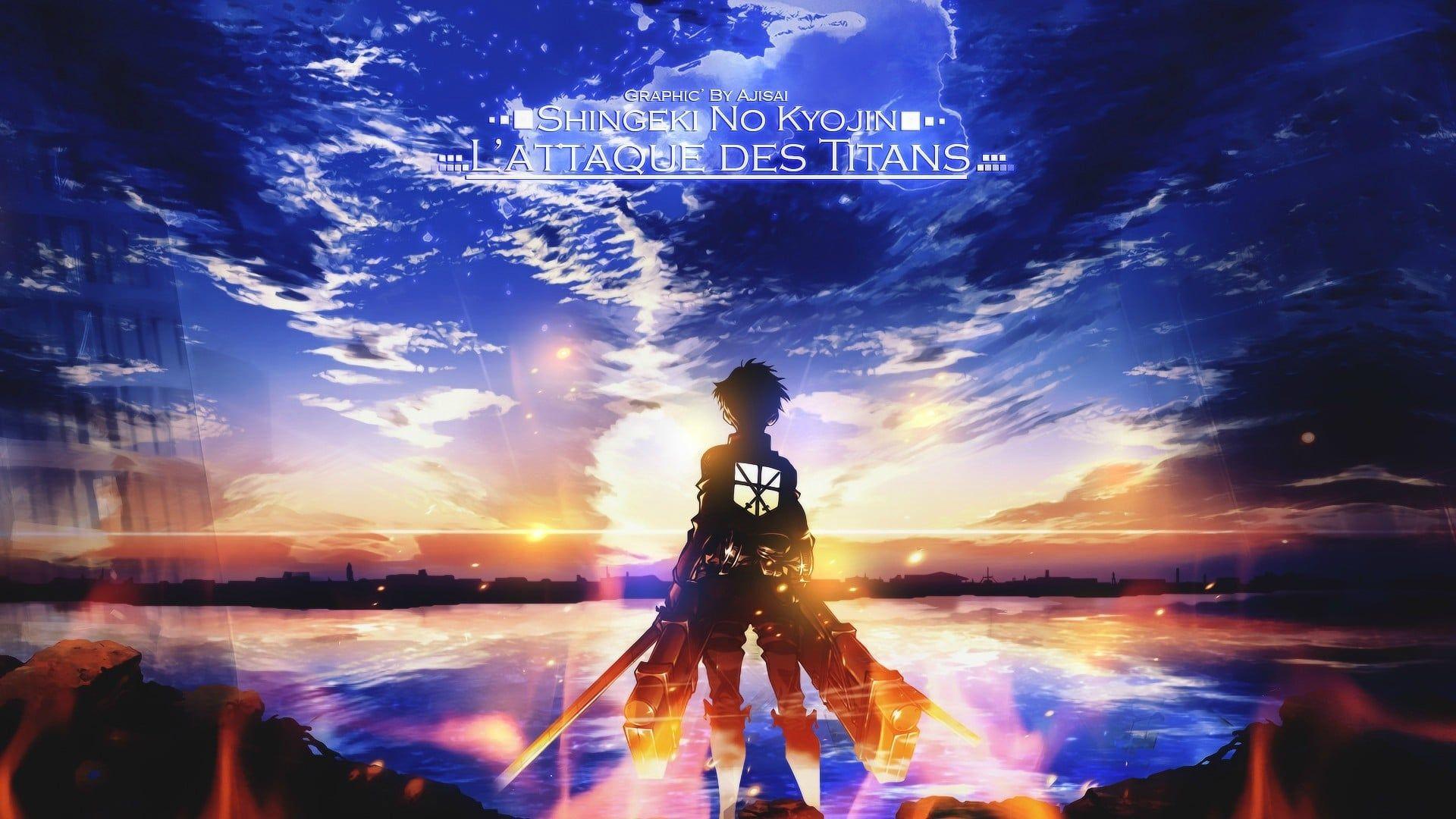 Eren Attack on Titan silhouette, 1920x1080 Full HD, PC