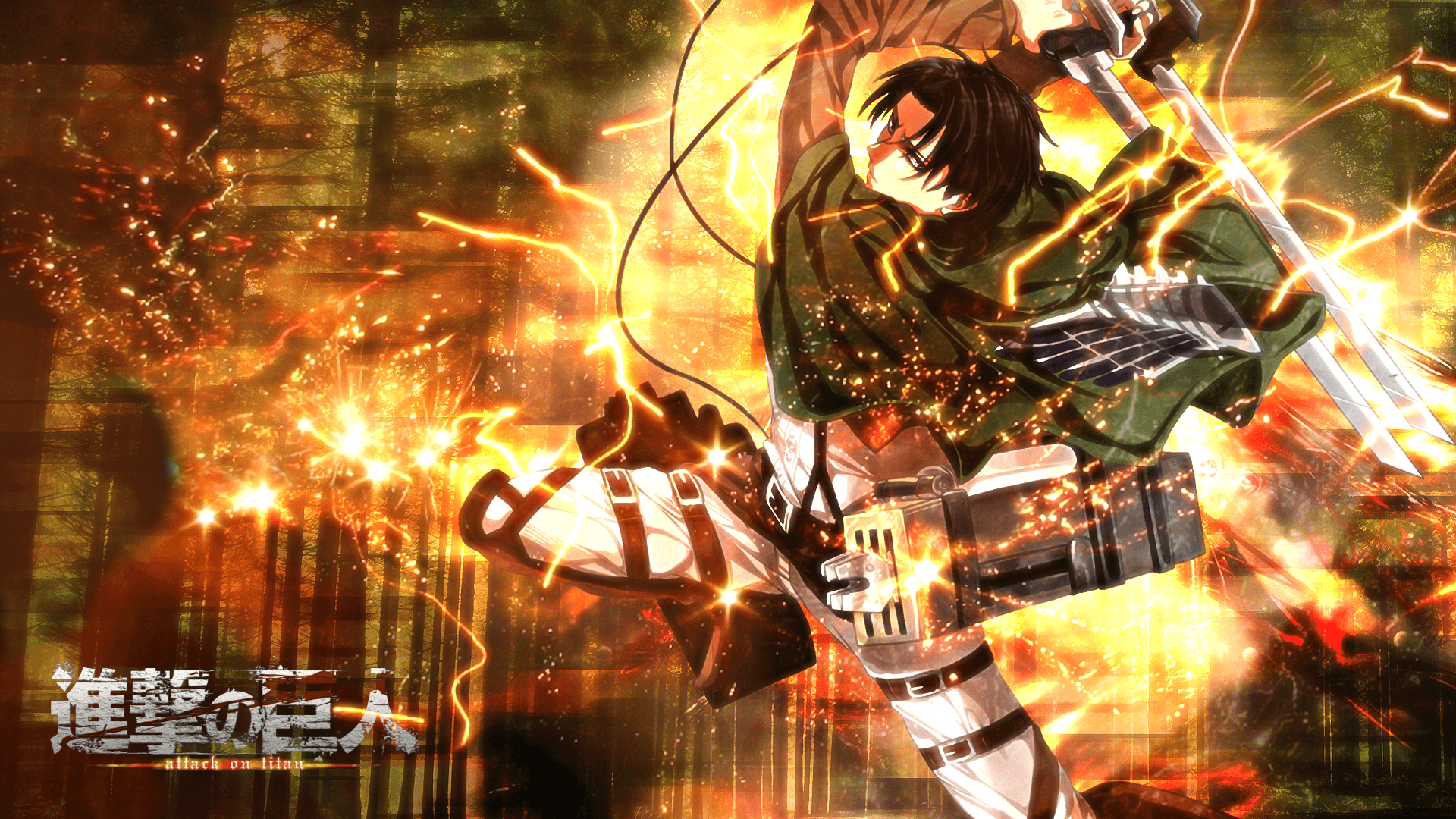 Personaggio Attack on Titan in azione, giganti, 1920x1080 Full HD, PC