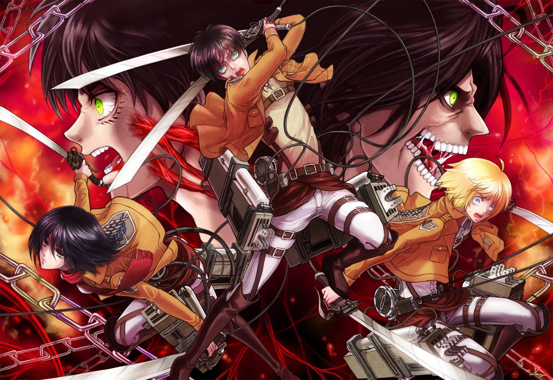 Personaggi Attack on Titan con spade, 2103x1447 Hi-Res, Desktop