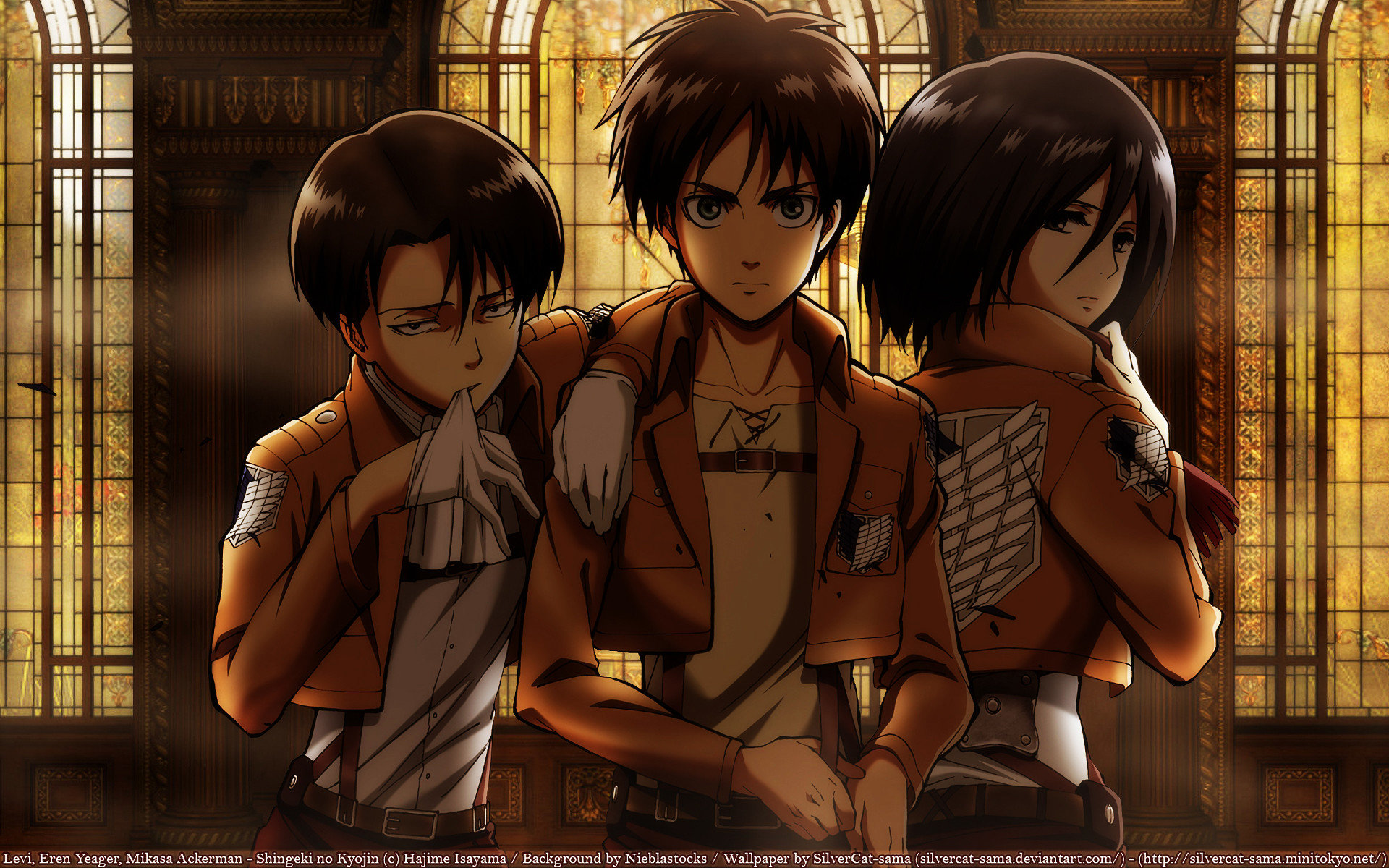 Levi, Eren, Mikasa Attack on Titan, 1920x1200 Full HD+ WUXGA, Monitor Gaming