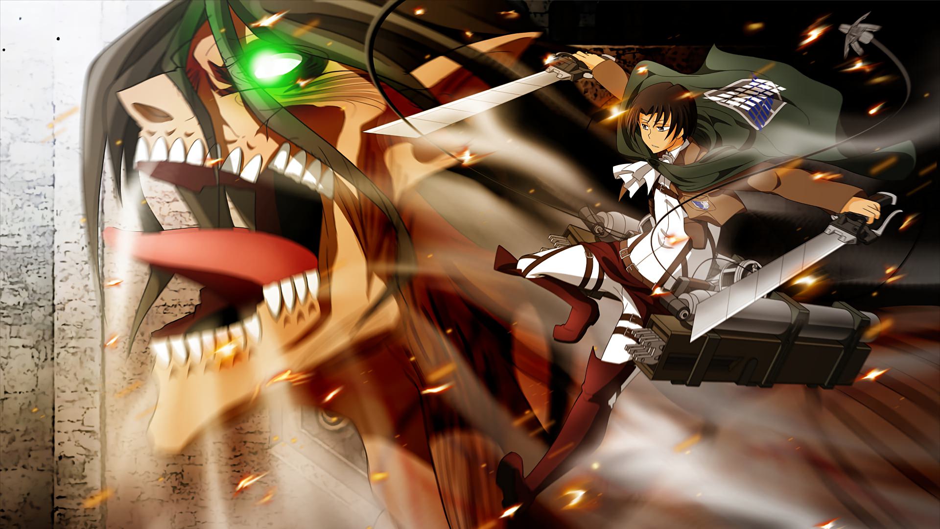 Titano e soldato Attack on Titan, 1920x1080 Full HD, PC
