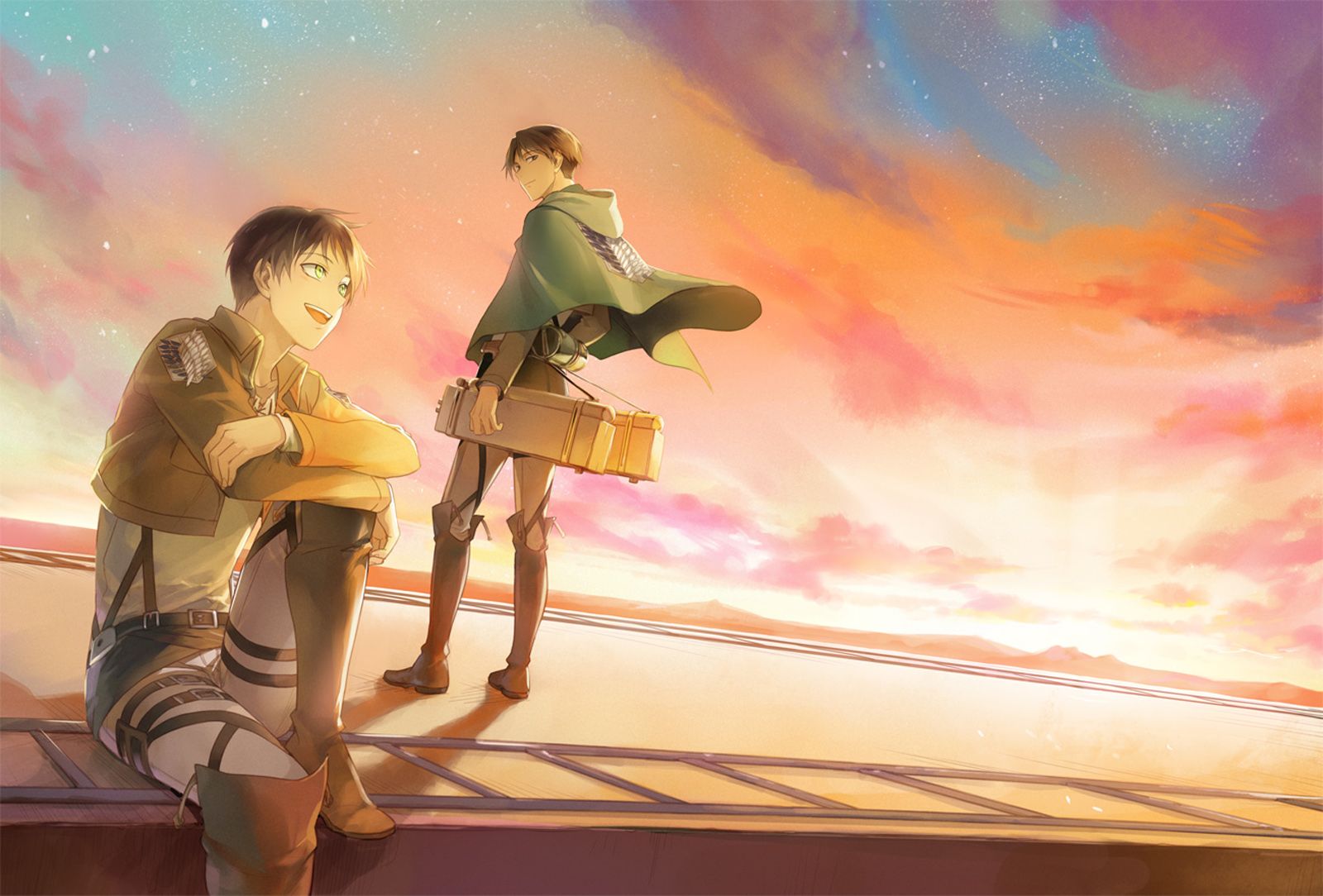 Eren e Levi tramonto, Attack on Titan, 1600x1084 900p, PC Desktop