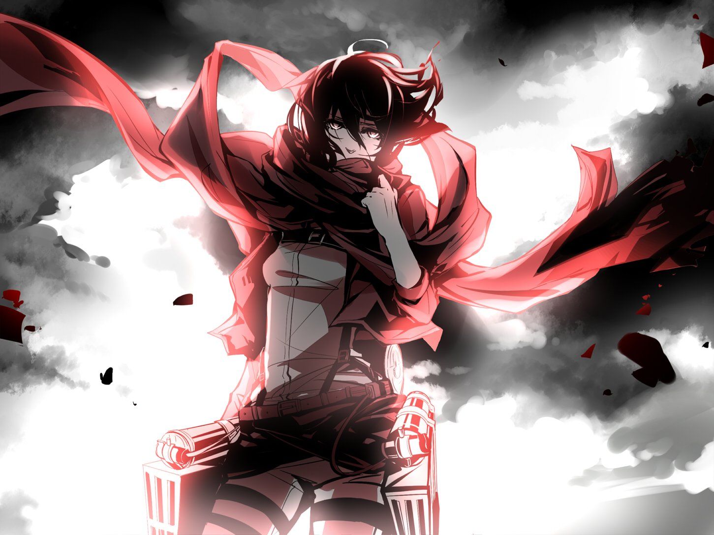 Mikasa Ackerman sciarpa rossa, 1451x1088 HD, PC Desktop