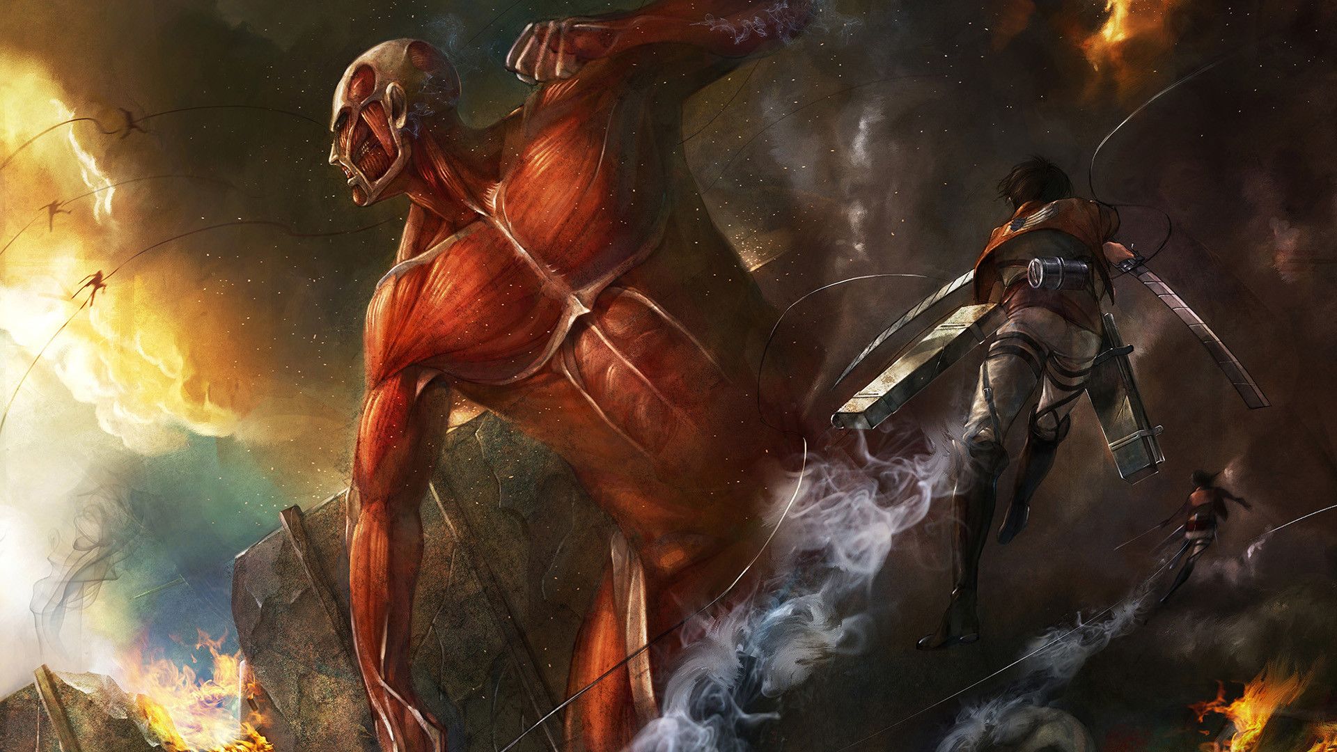 Colossal Titan e soldato Attack on Titan, 1920x1080 Full HD 1080p, PC Desktop