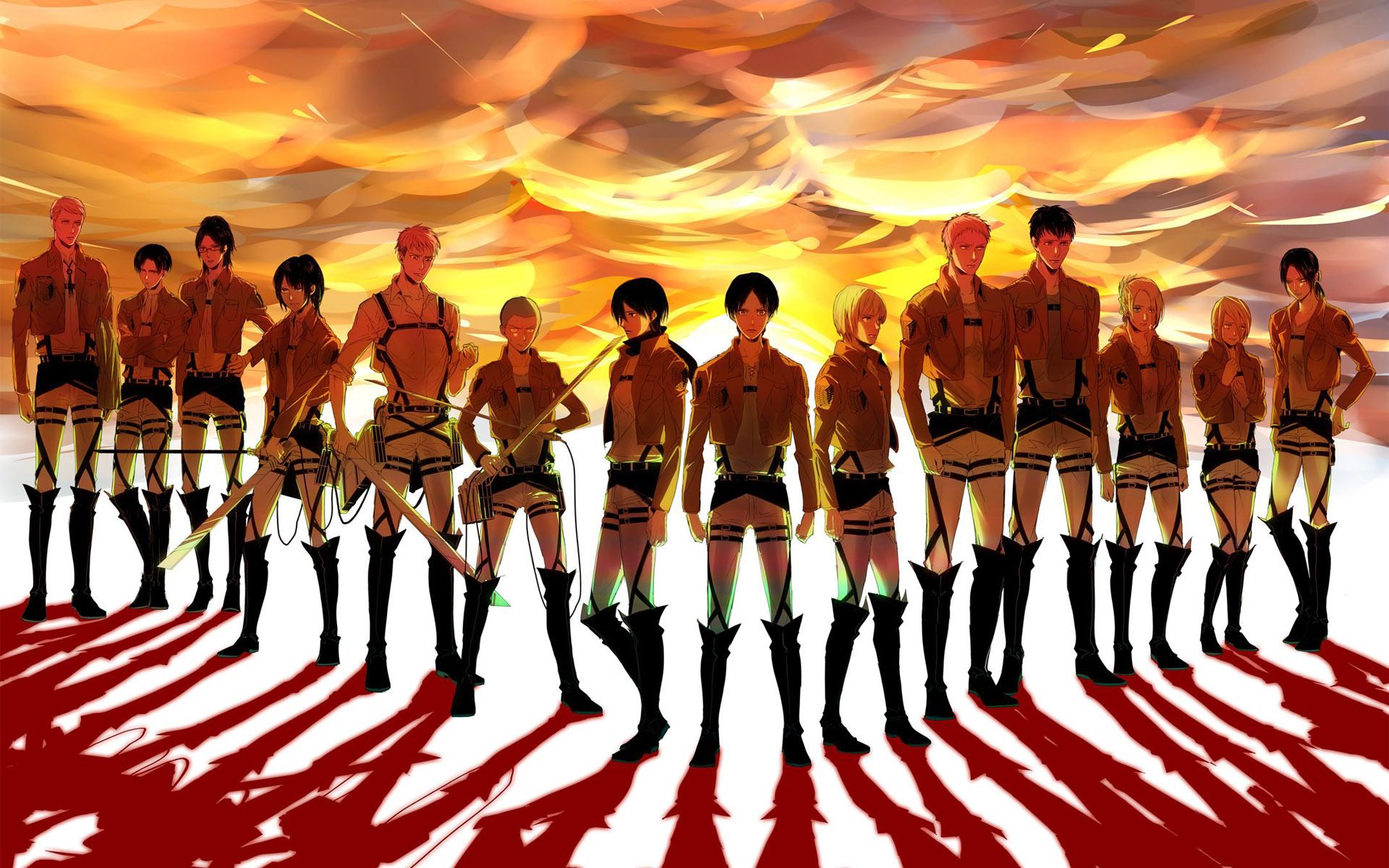 Personaggi Attack on Titan gruppo, 1920x1200 Full HD+ WUXGA, Laptop