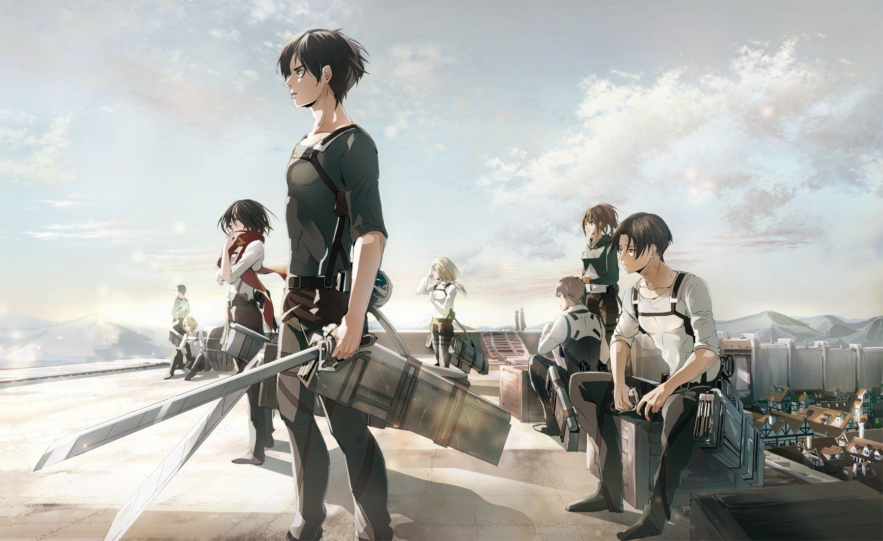 Personaggi Attack on Titan gruppo, 1797x1100 900p, PC