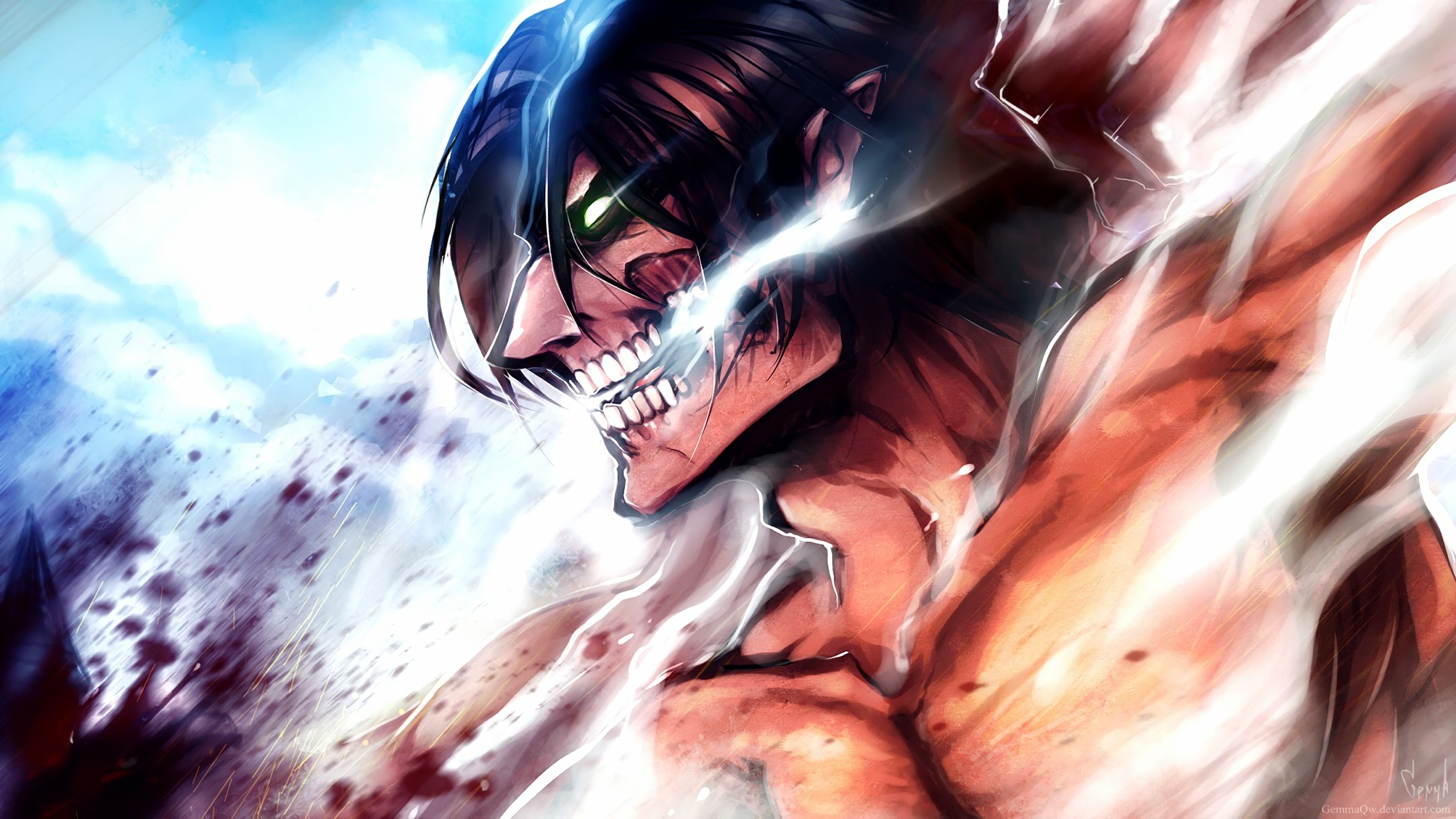 Titano corazzato Attack on Titan, 3840x2160 4K, Desktop 4K