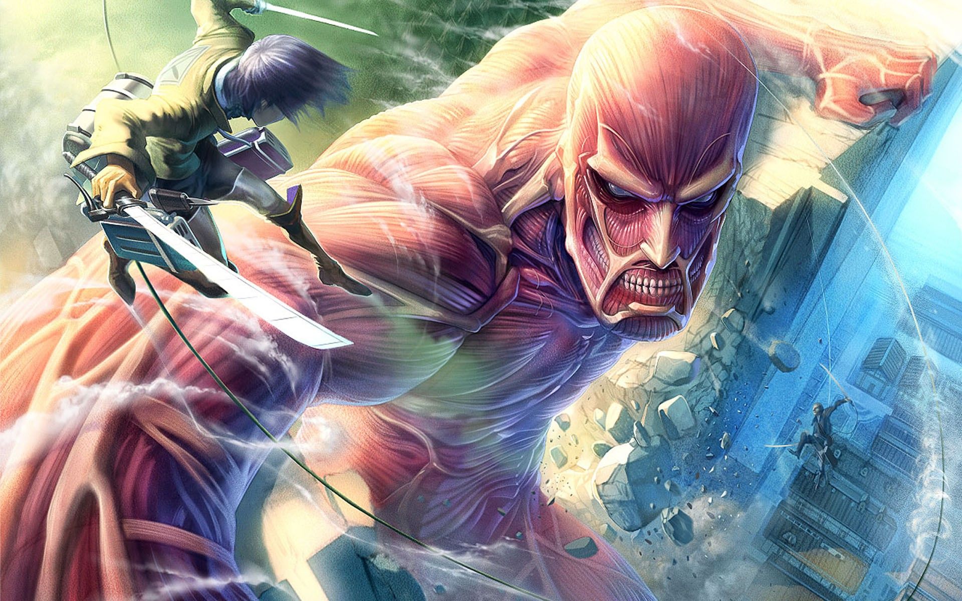 Titano colossale e soldato, Attack on Titan, 1920x1200 WUXGA, iMac