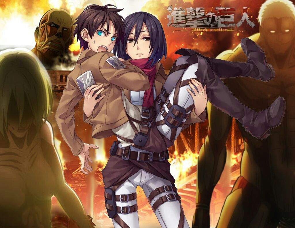Eren e Mikasa, Attack on Titan, 1024x791 HD, Laptop