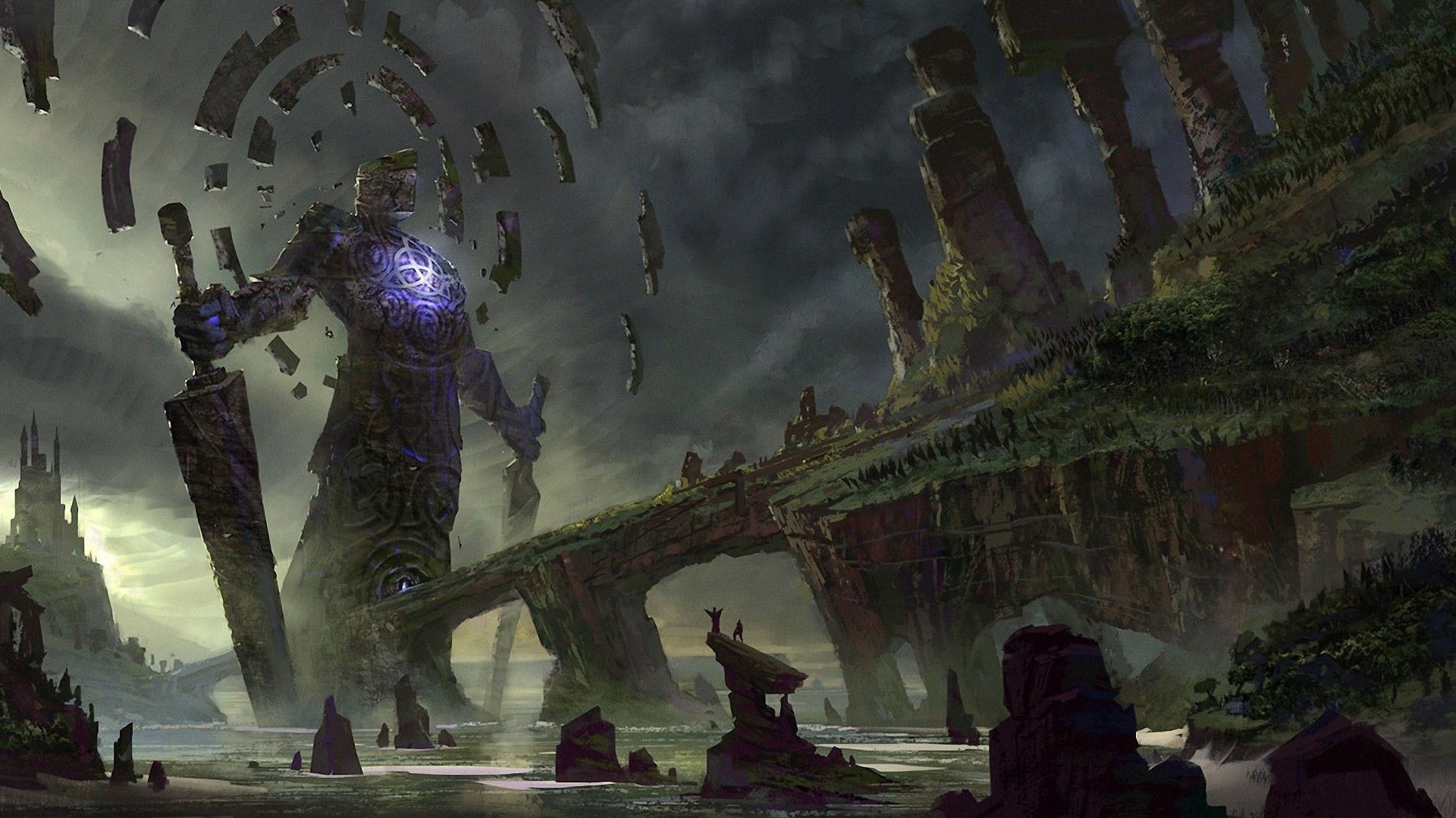 Titano gigante rovine oscure, 1920x1080 Full HD 1080p, Desktop
