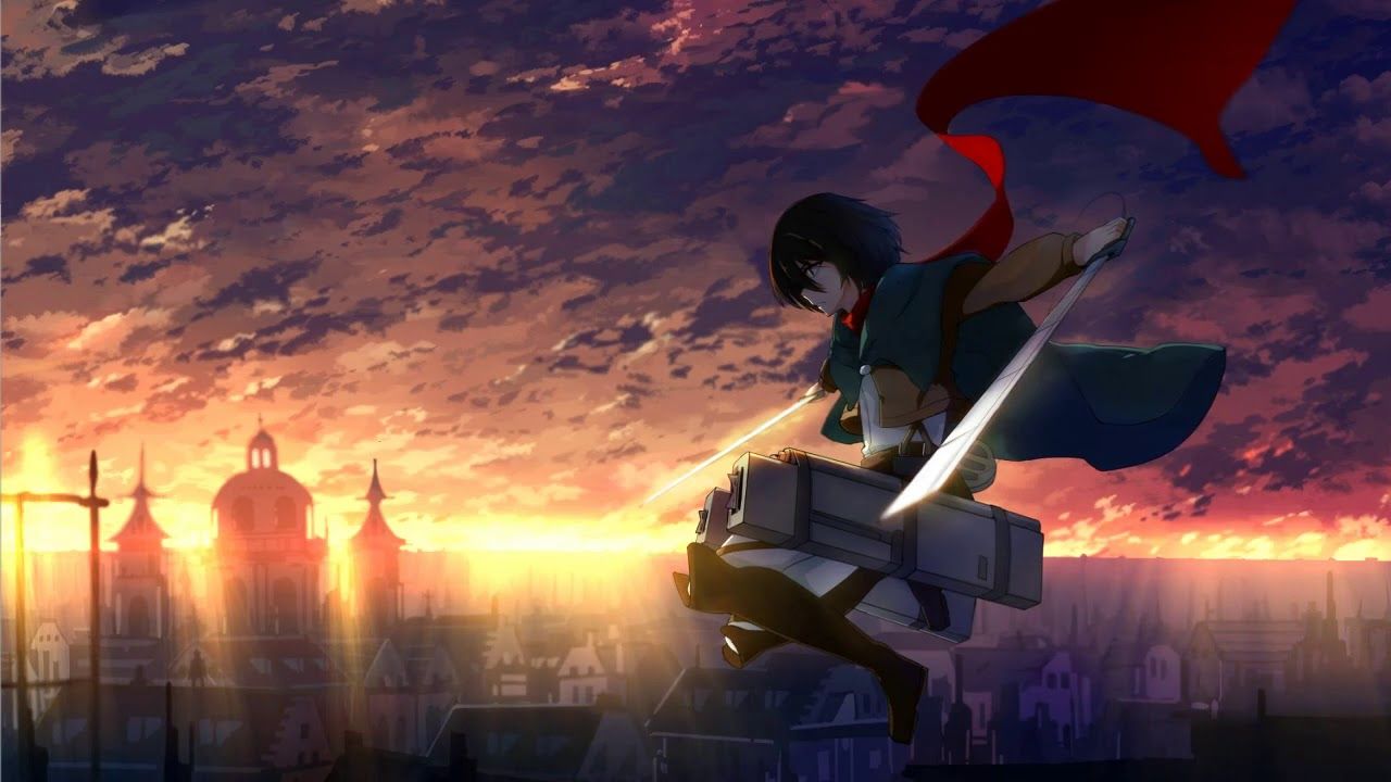 Mikasa Attack on Titan tramonto, 1280x720 HD, Desktop