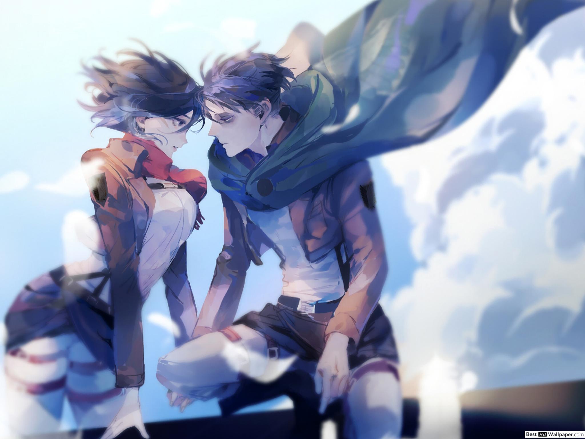 Mikasa e Eren, Attack on Titan, 2048x1536 Hi-Res, Laptop