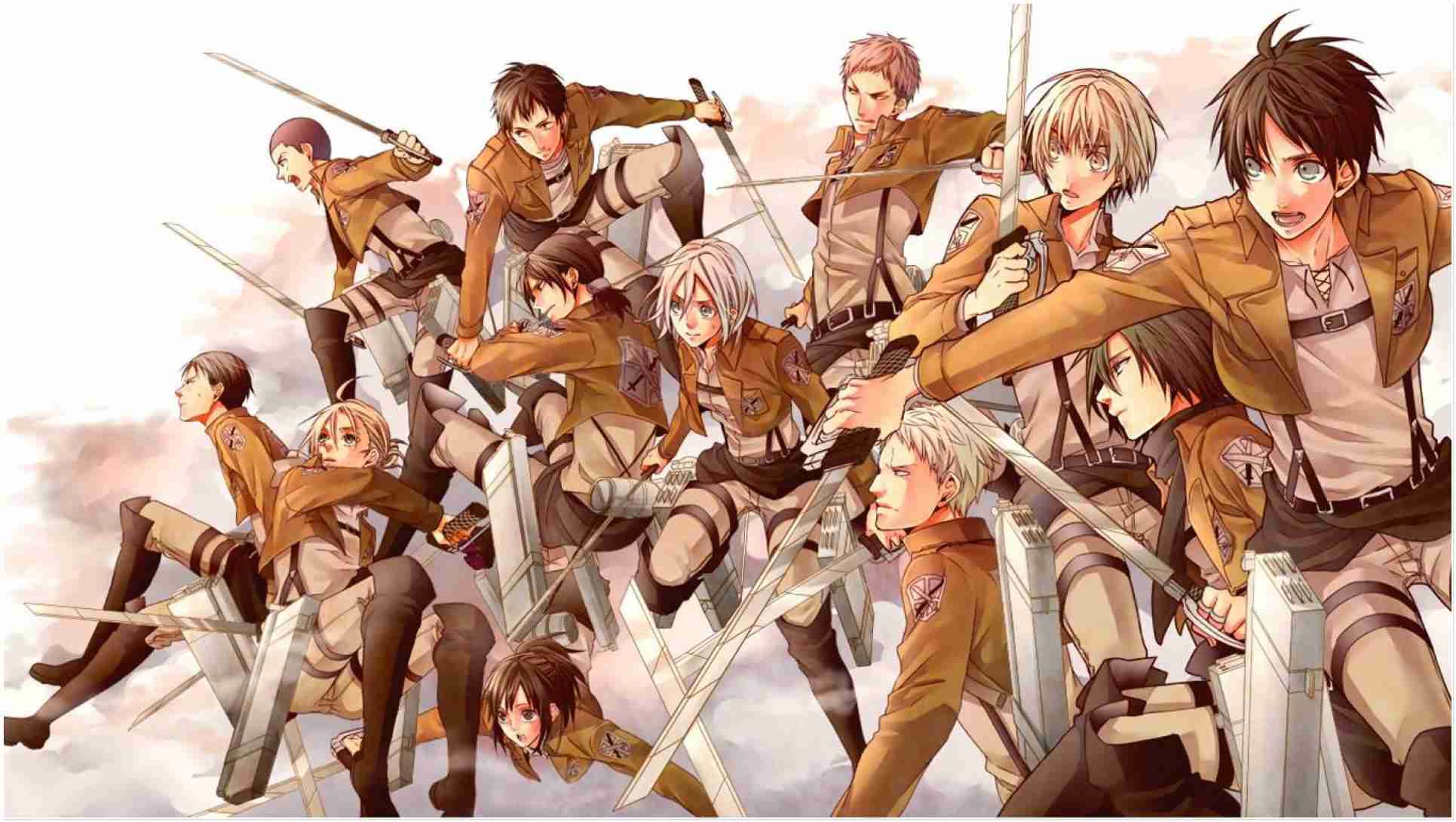 Personaggi Attack on Titan gruppo, 1931x1091 Full HD 1080p, PC Desktop