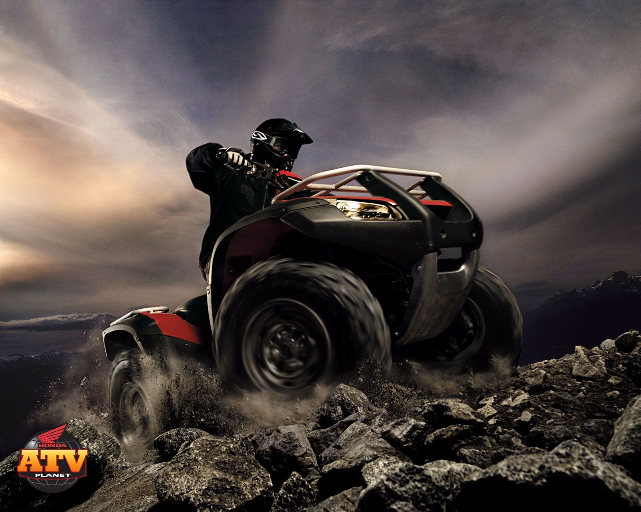 Quad ATV su rocce, 1280x1024 720p, PC