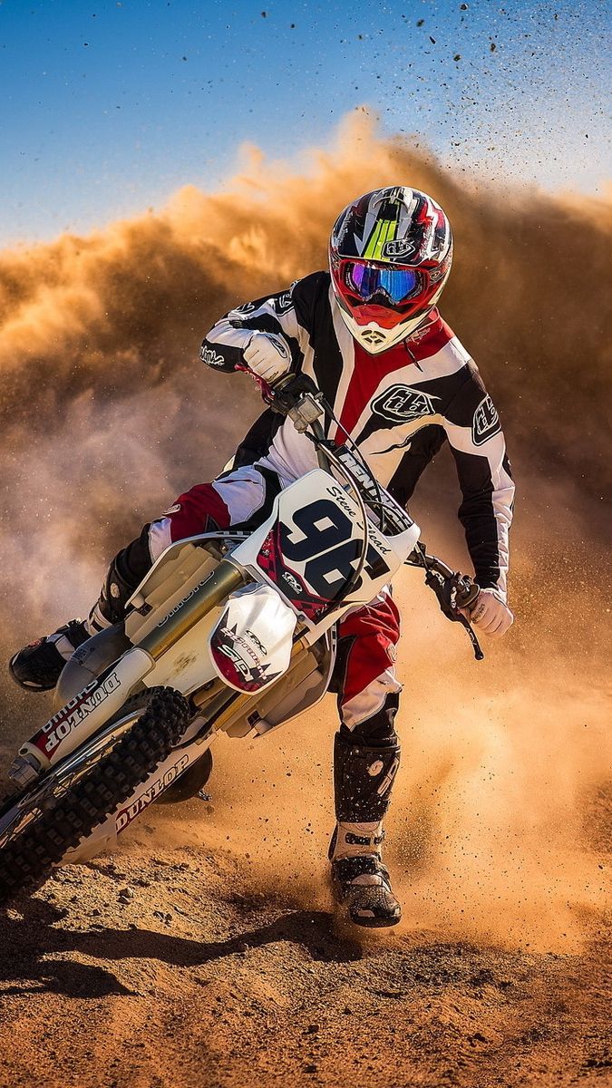 Motocross moto polvere corsa, 675x1200 Full HD Verticale, iPhone Pro