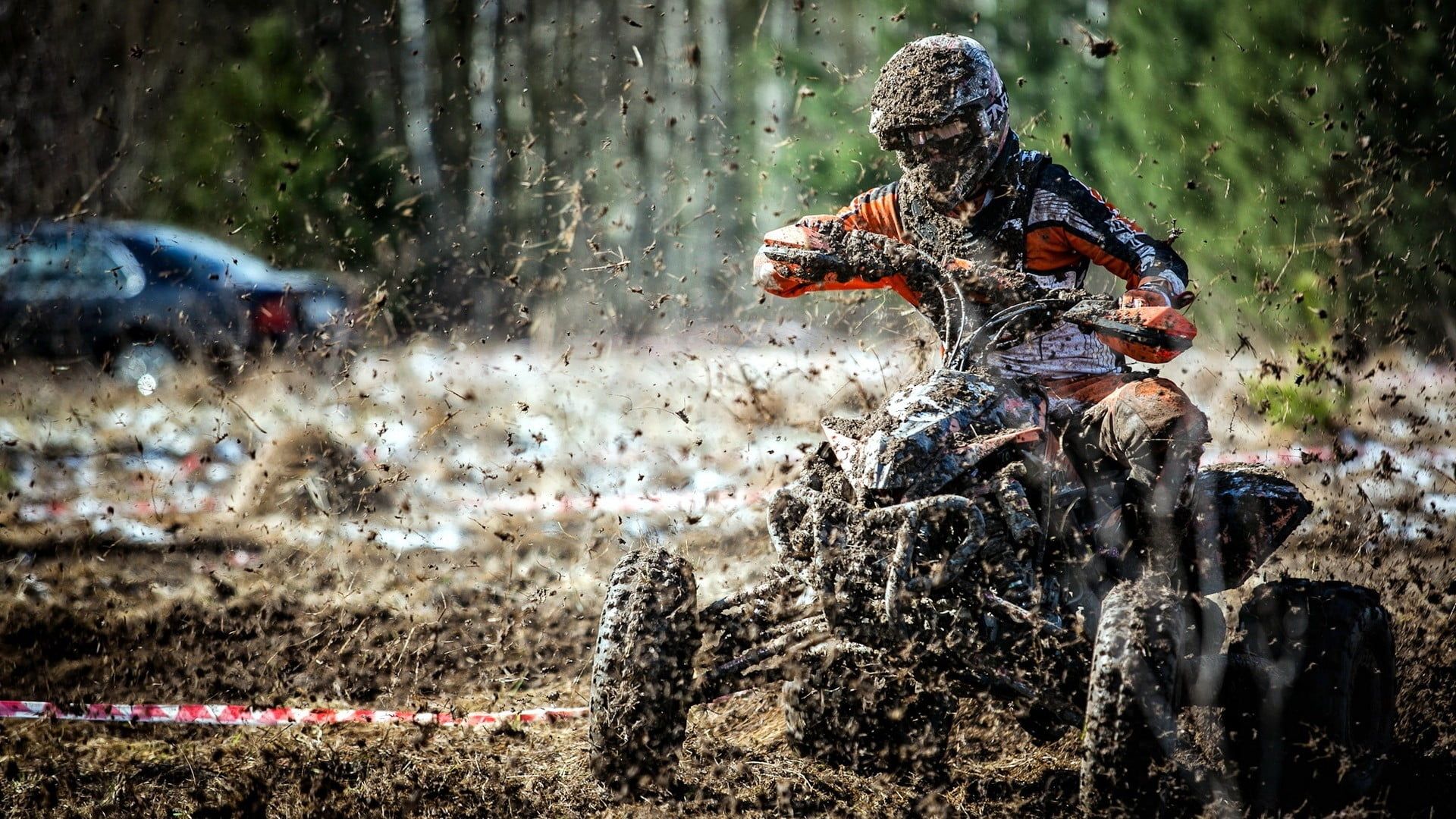 ATV nel fango, foresta, 1920x1080 Full HD, PC Desktop