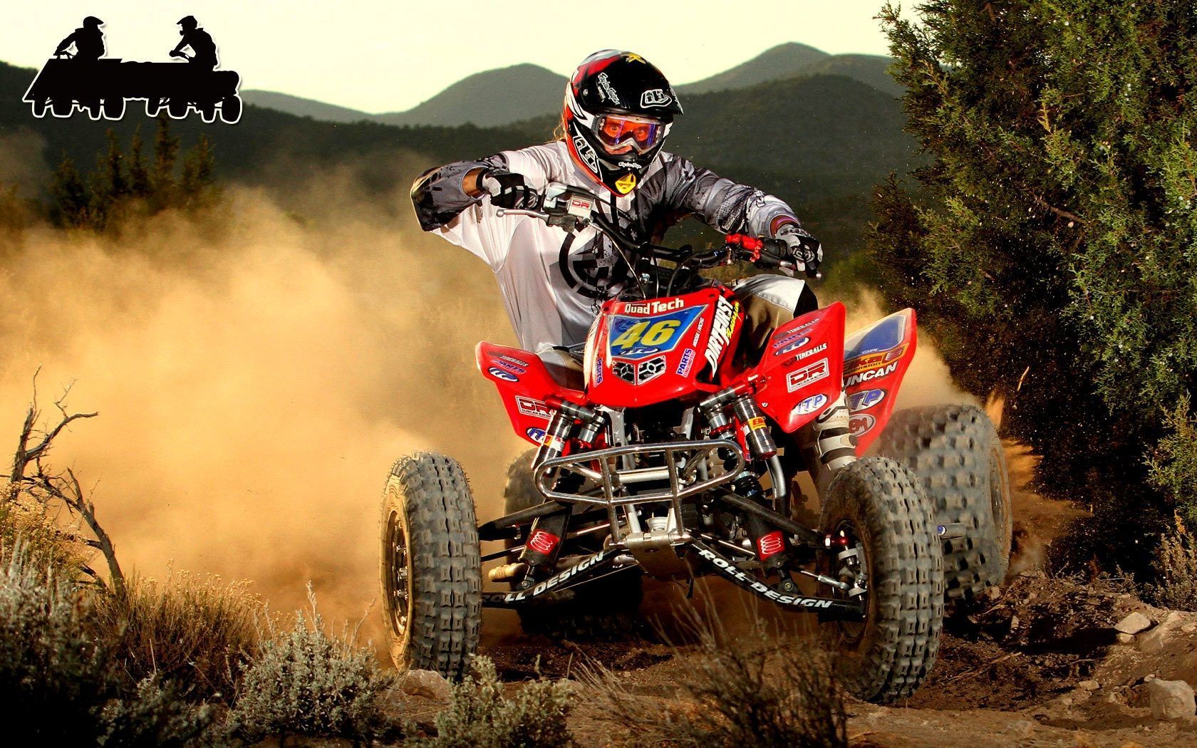 Quad ATV rosso in polvere, 1680x1050 HD, PC