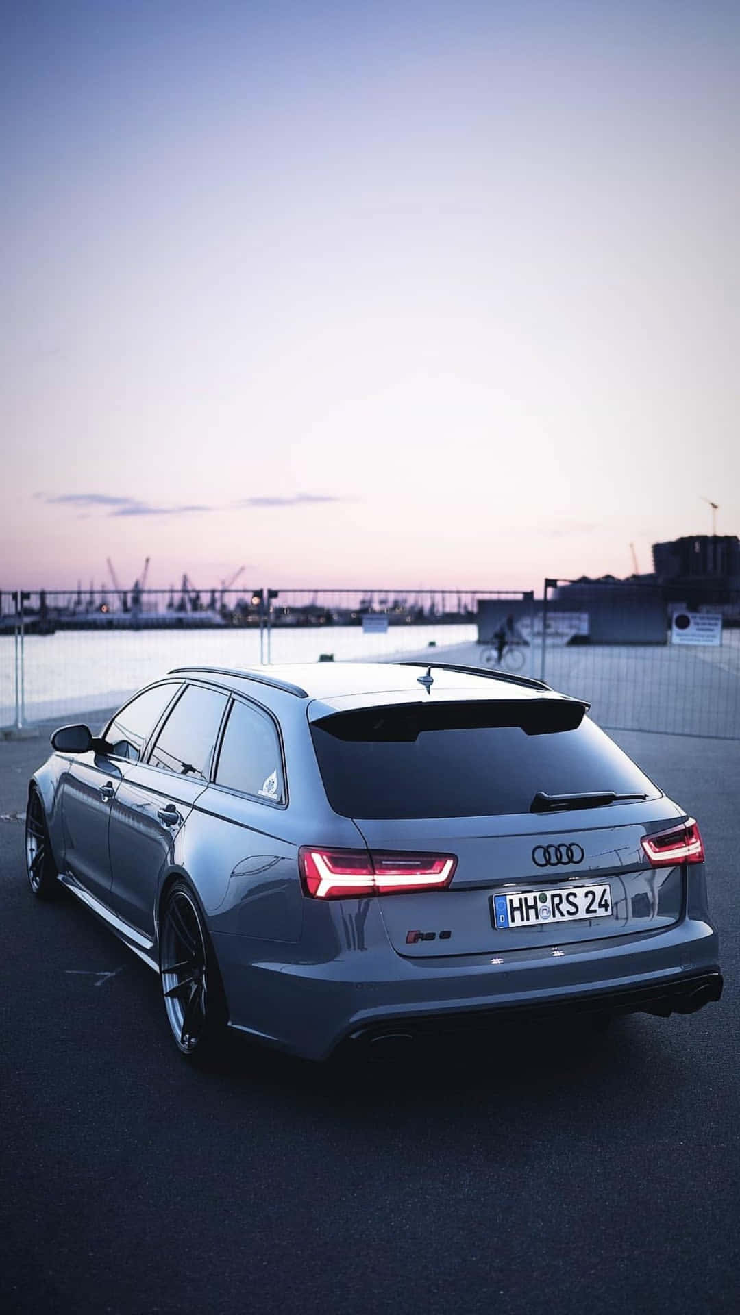 Audi RS6 grigia al tramonto, sfondo 1080x1920 Verticale, Mobile