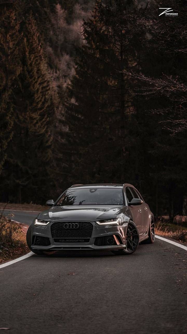 Audi RS6 grigia su strada, Audi Sport, sfondo 720x1280 Full HD Verticale, iPhone