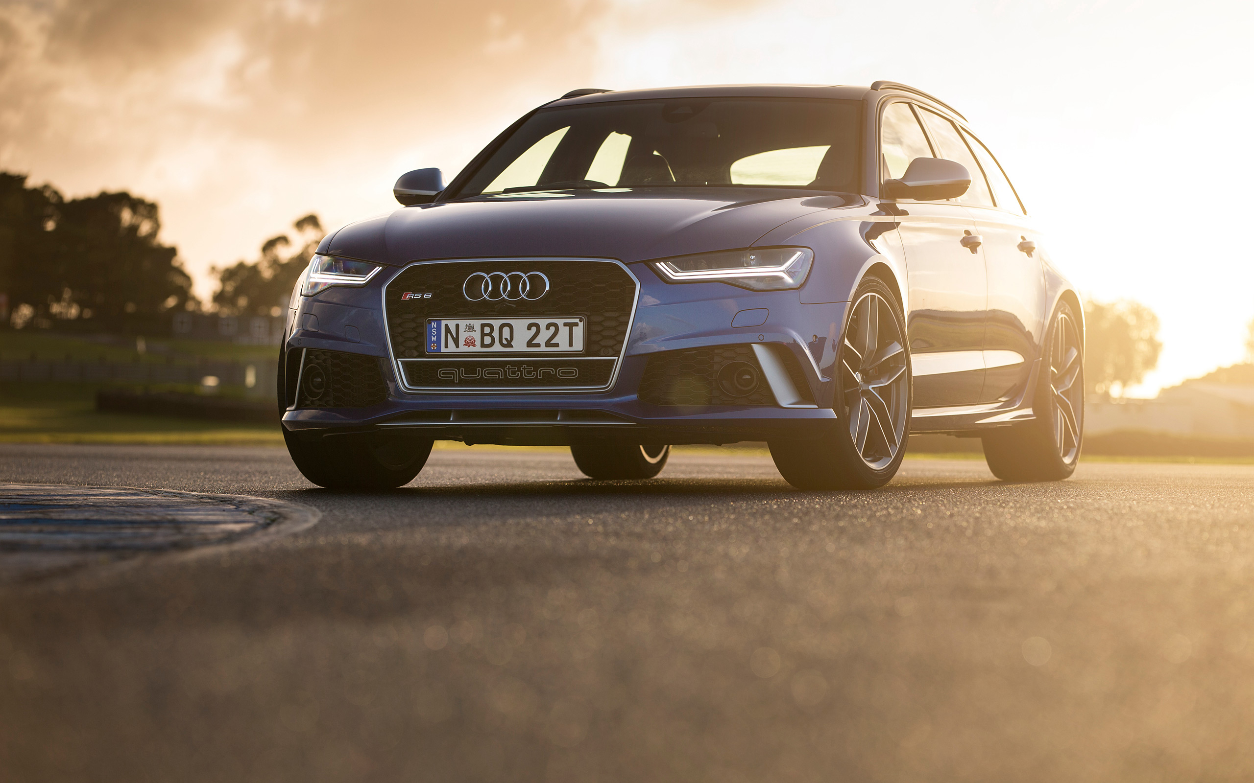 Audi RS6 Avant blu, sfondi 2560x1600 2K+, Desktop
