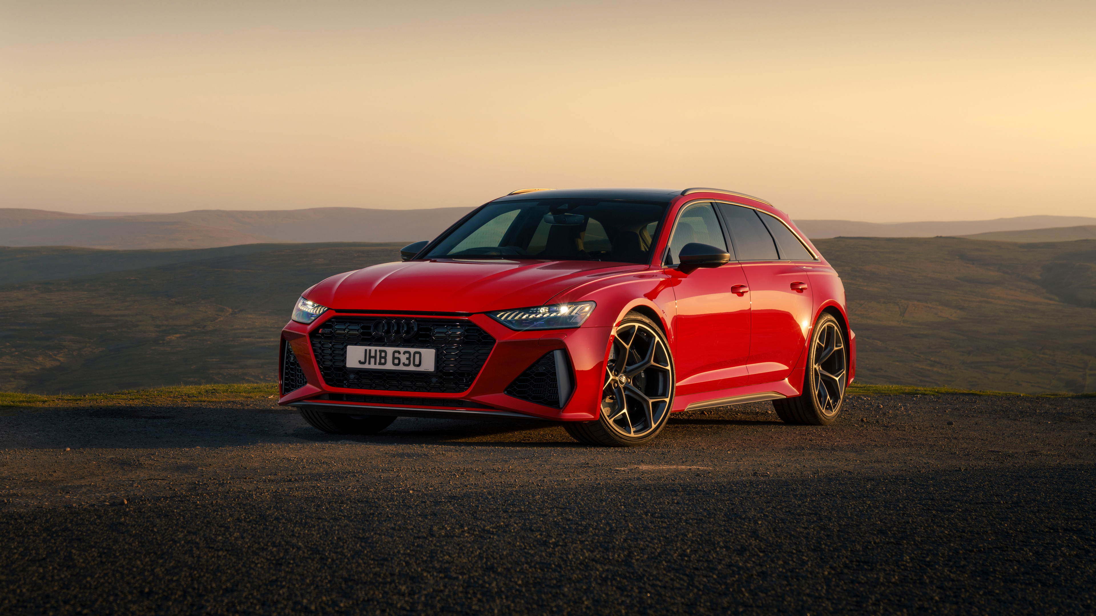 Audi RS6 Avant rossa, sfondo 3840x2160 UHD, Monitor 4K