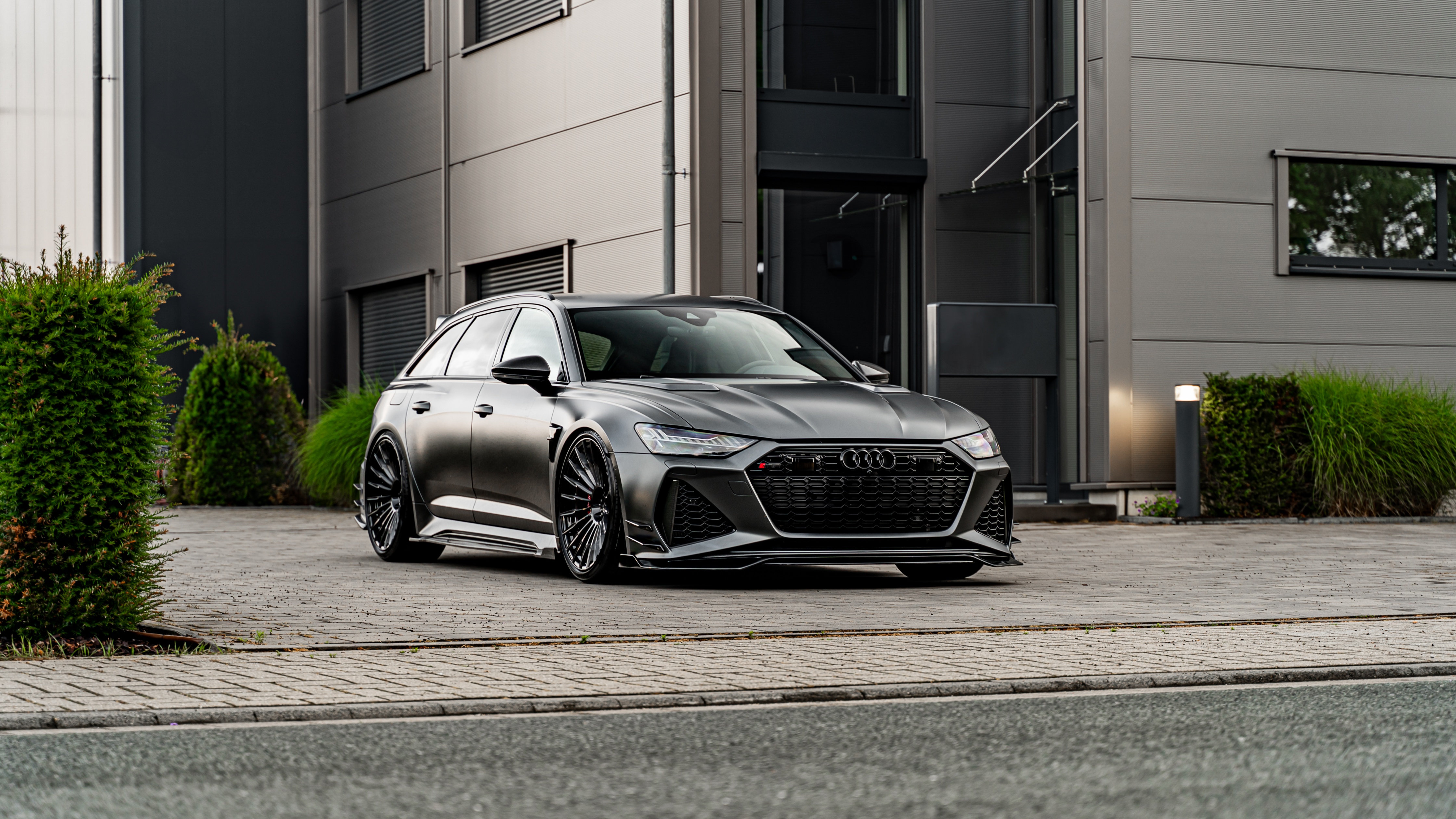 Audi RS6 grigia tuning, sfondo 4480x2520 4K Ultra HD, Smart TV 4K