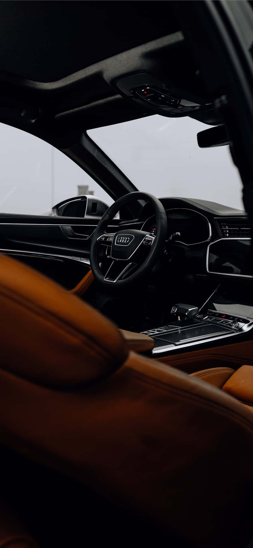 Interno auto Audi marrone, sfondi Audi RS6, 887x1920 Verticale, Telefono