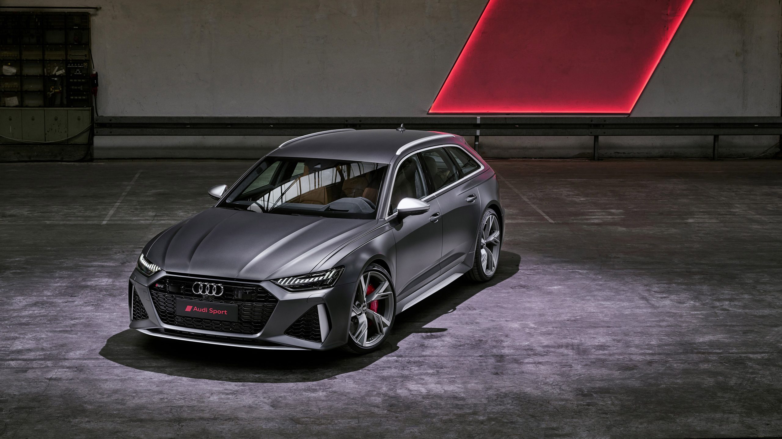 Audi RS6 Avant grigia, sfondo 2560x1440 2K QHD, PC