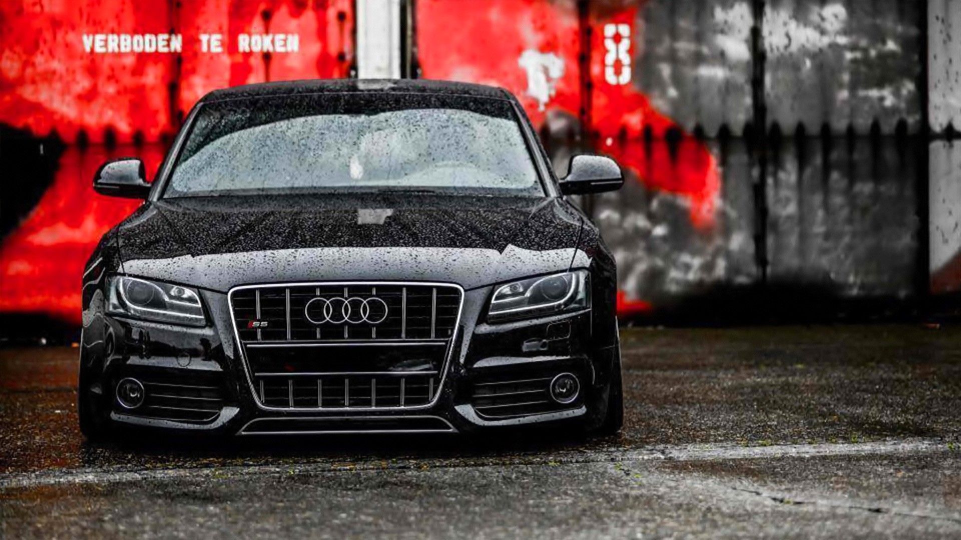 Audi S5 nera muro rosso, 1920x1080 1080p, Desktop