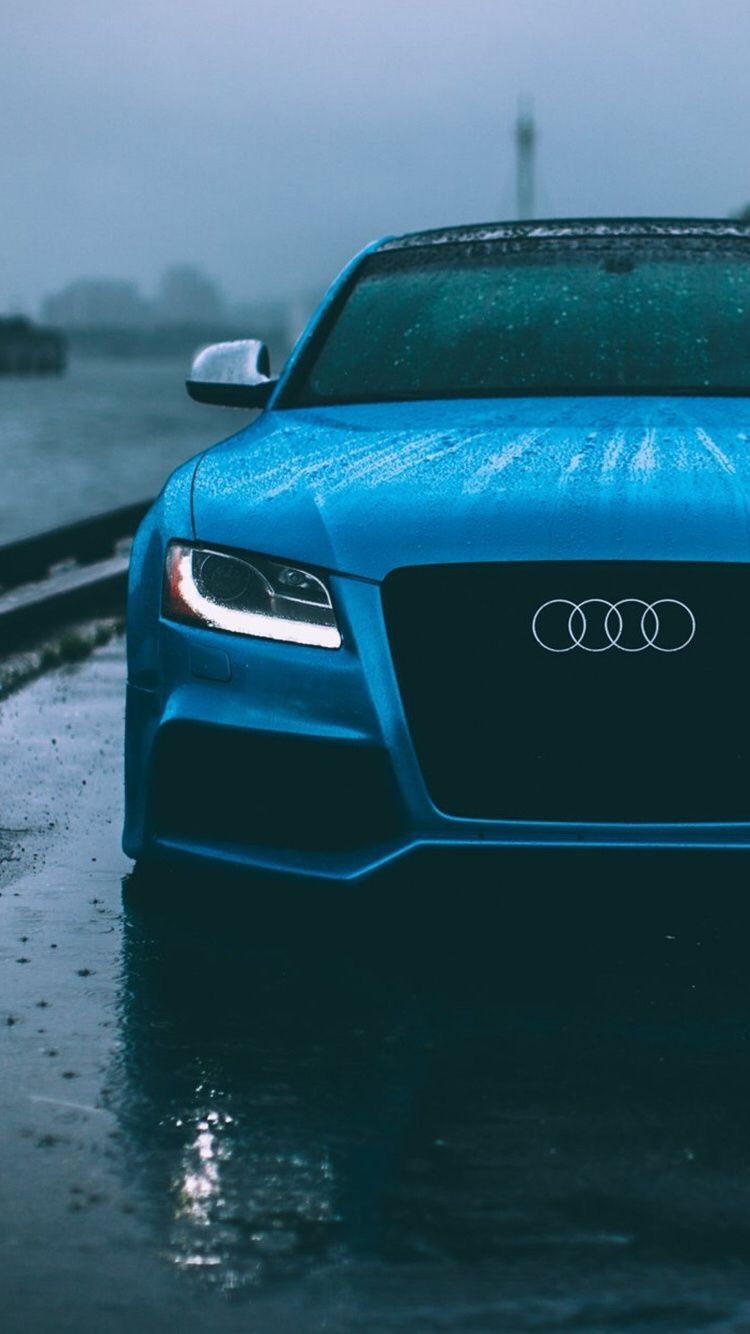 Audi S5 azzurra pioggia, 750x1334 Full HD Verticale, iPhone