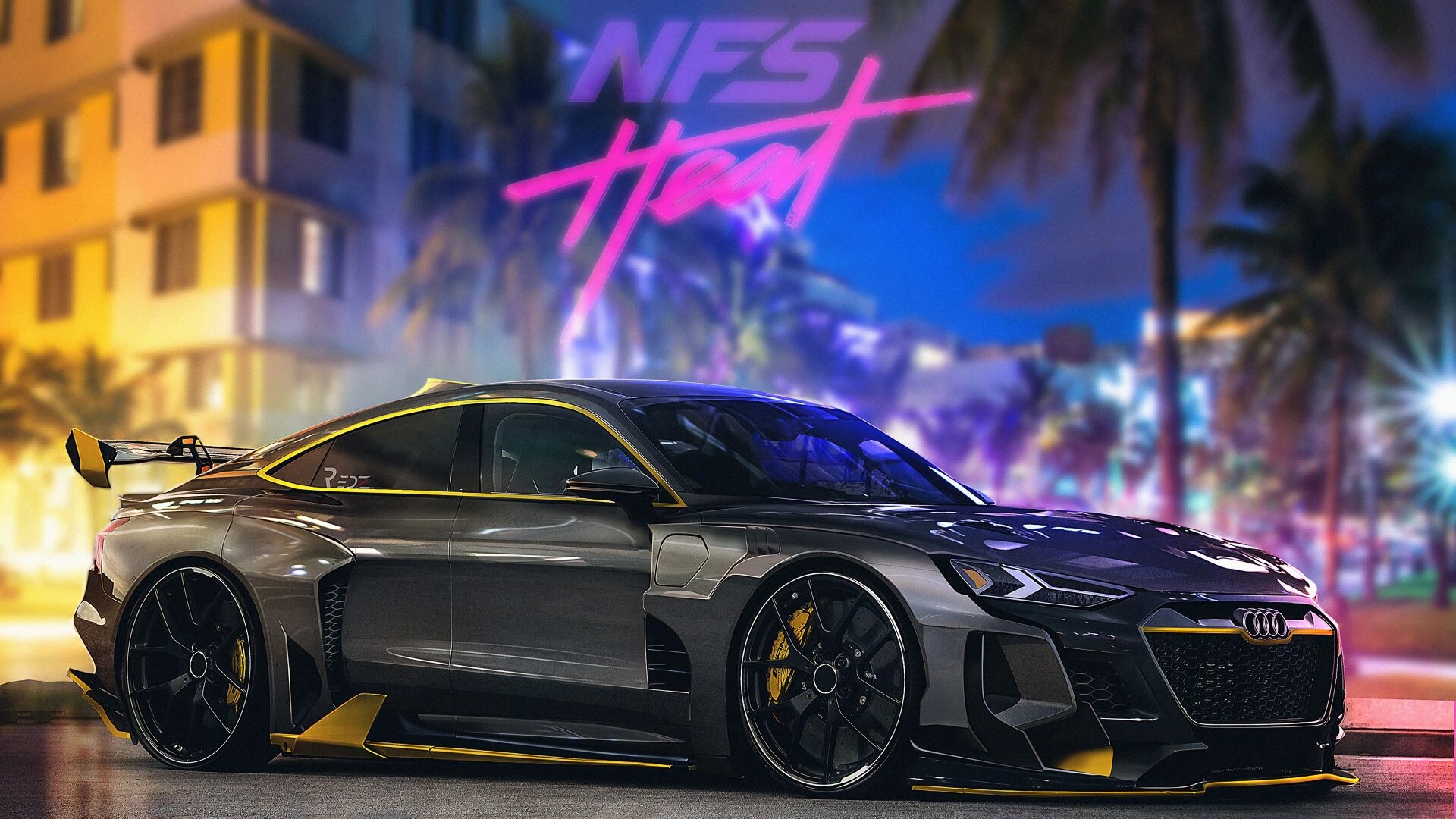 Audi e-tron NFS Heat neon, 1920x1080 1080p, Desktop