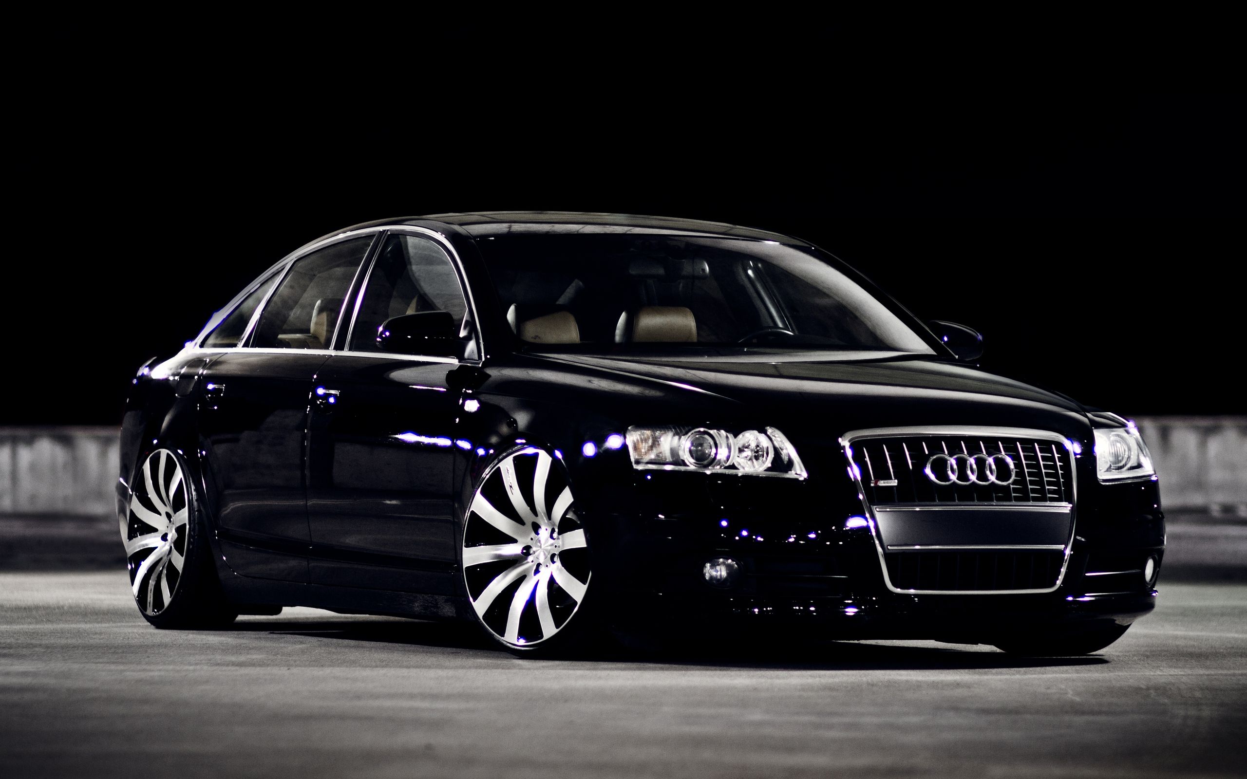 Audi S6 nera cerchi cromati, 2560x1600 2K, PC