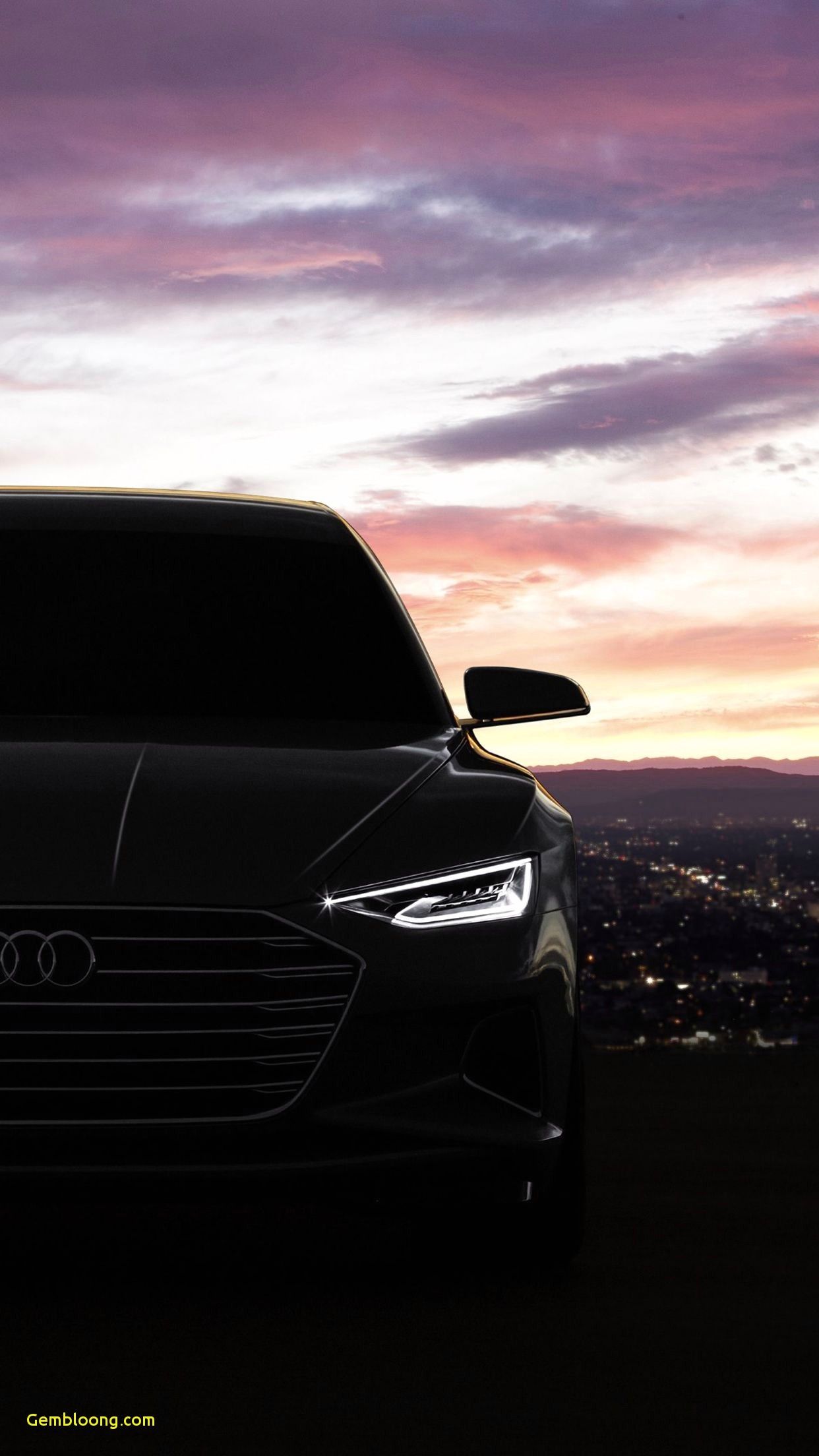 Audi nera tramonto skyline, 1242x2208 Verticale, Telefono