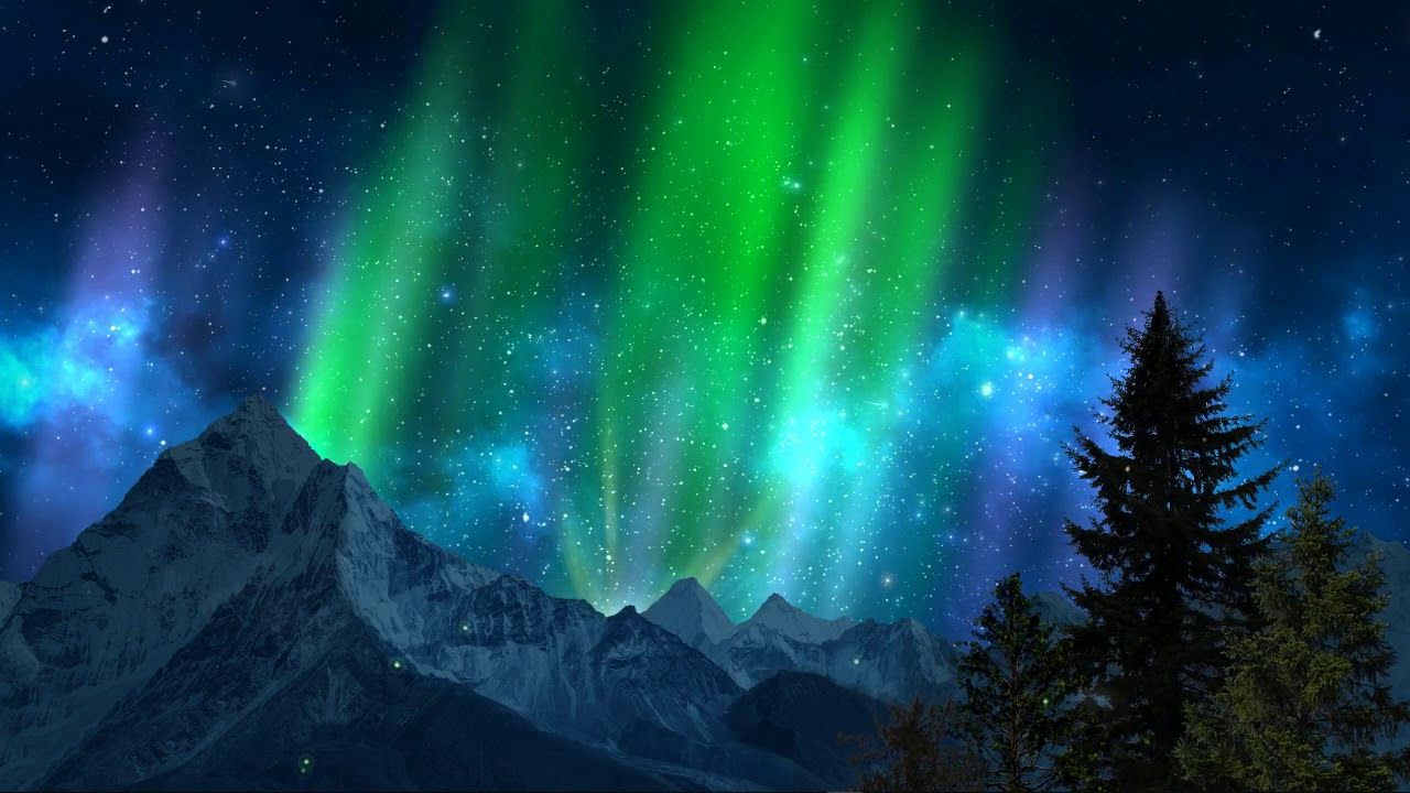 Aurora boreale su montagne, 1280x720 720p, Laptop