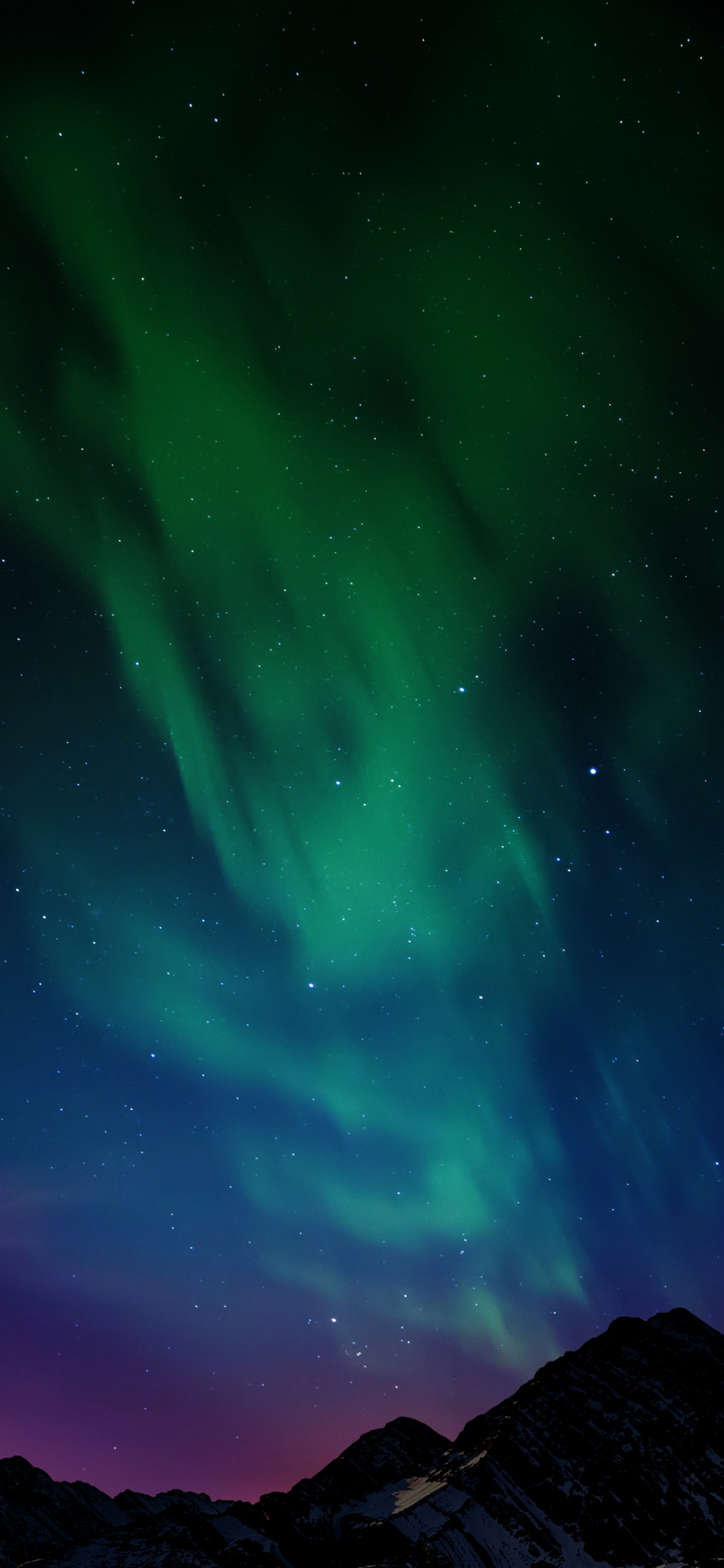 Aurora boreale su montagne, 1242x2688 Verticale, iPhone Pro Max