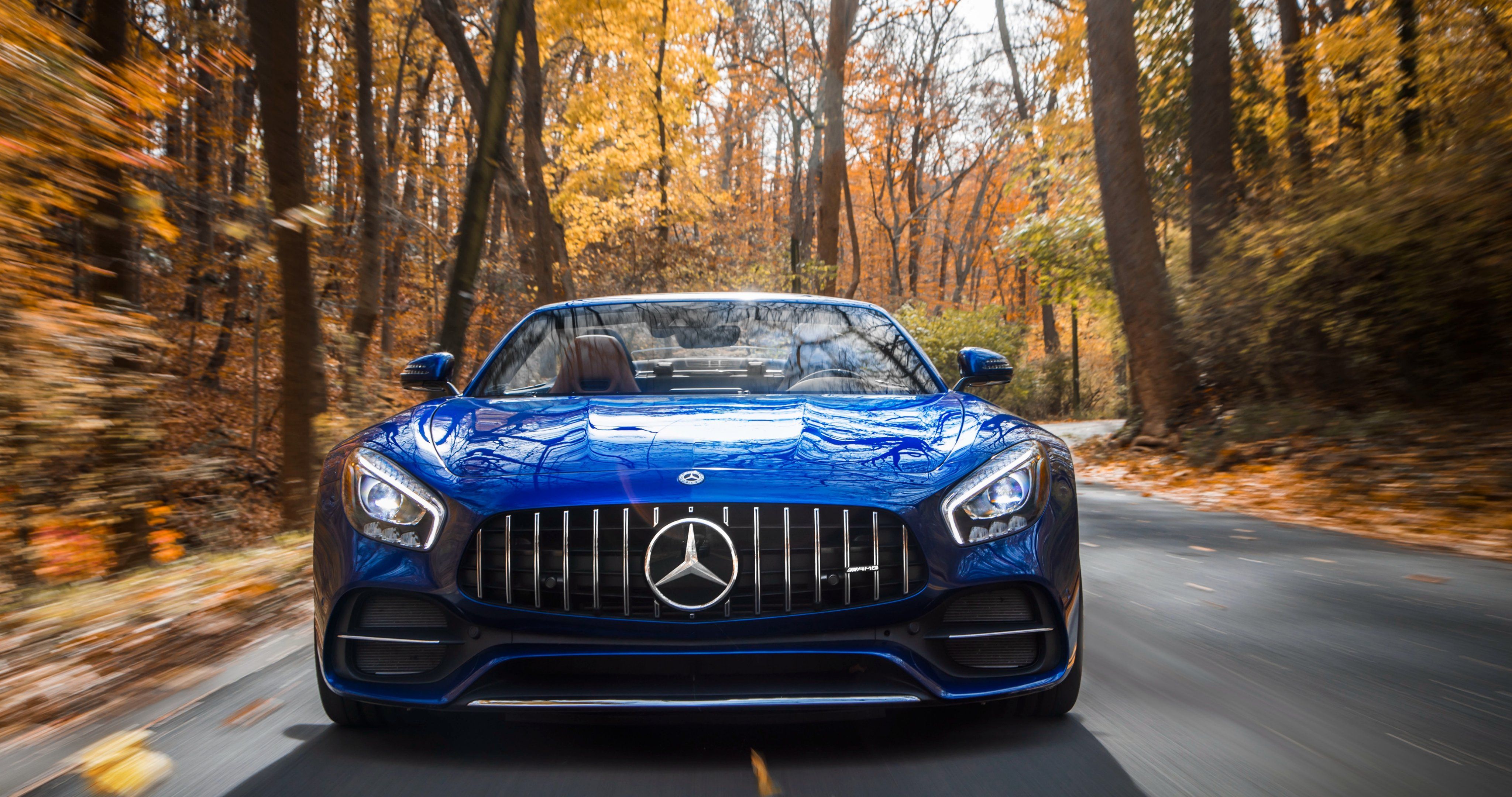 Mercedes AMG blu foresta autunno, 4096x2160 UHD, Monitor 4K