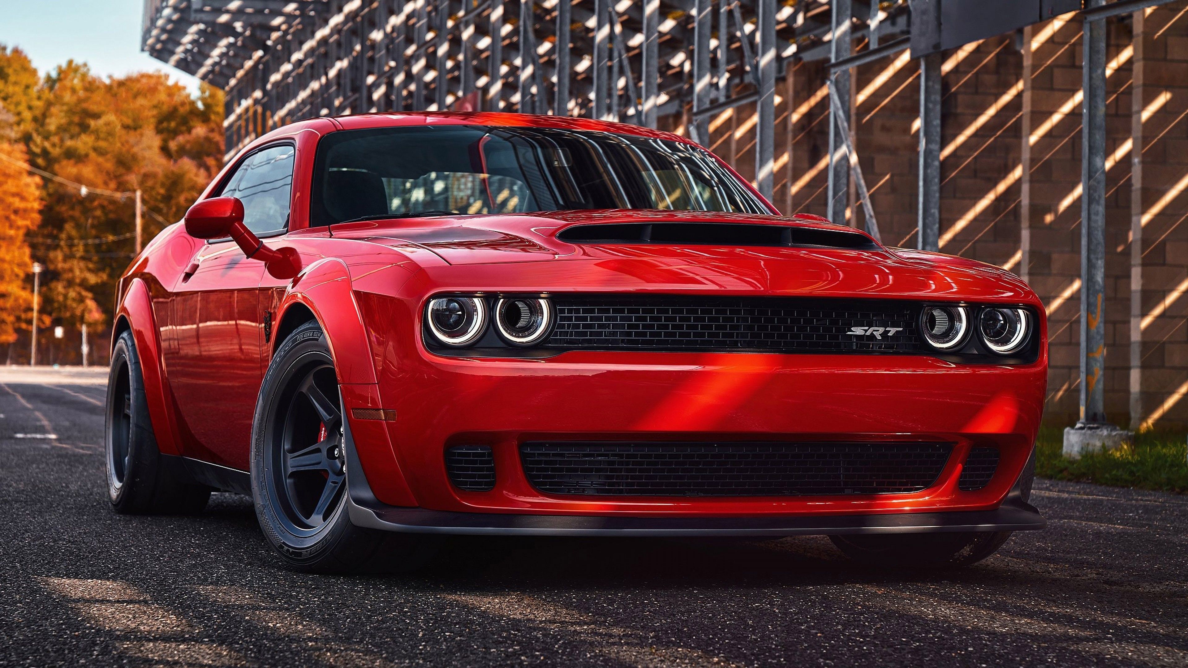 Dodge Challenger SRT rossa, V8, 3840x2160 UHD, PC 4K