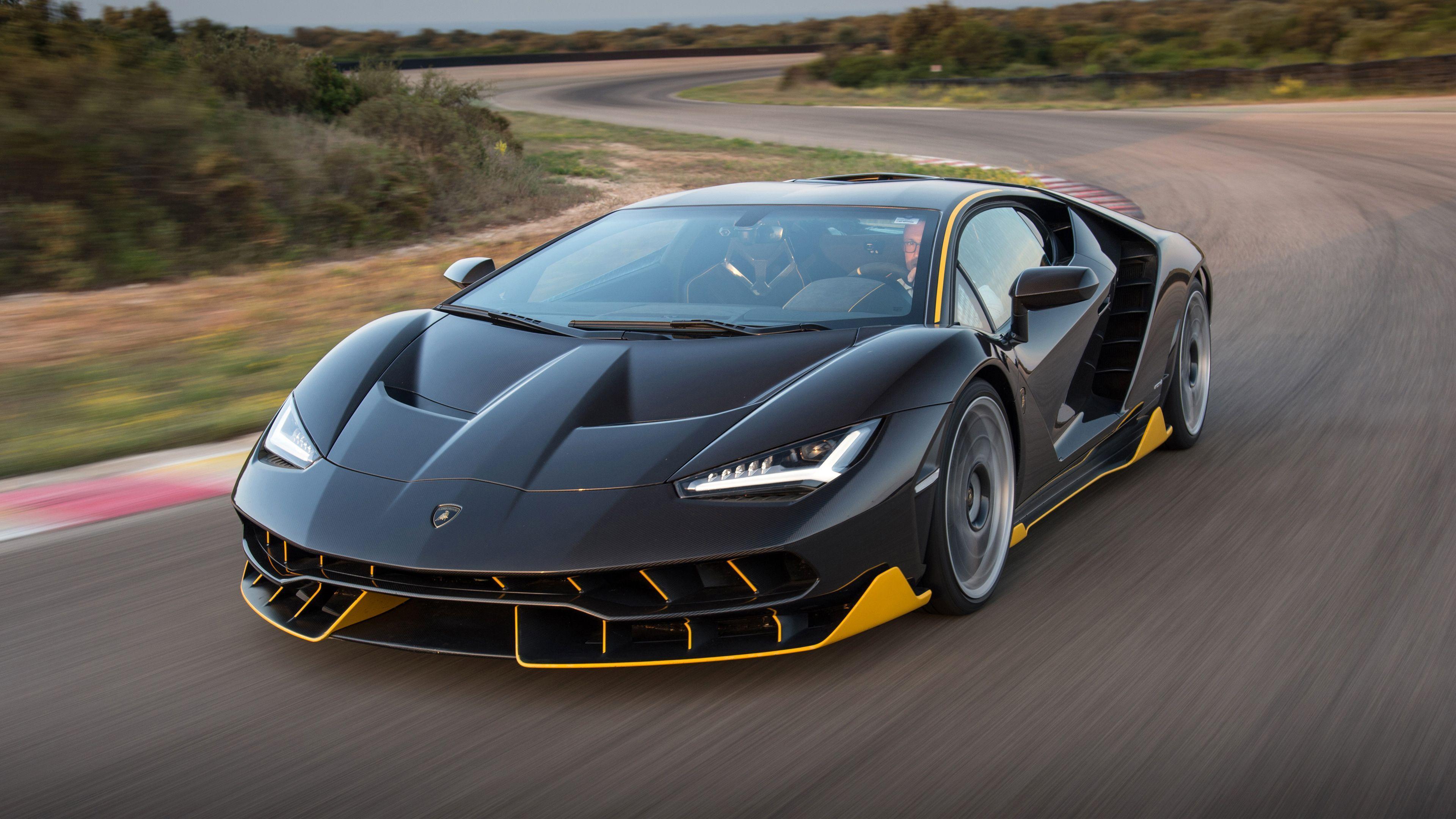 Lamborghini Centenario nera pista, supercar italiana, 3840x2160 Ultra HD, 4K TV