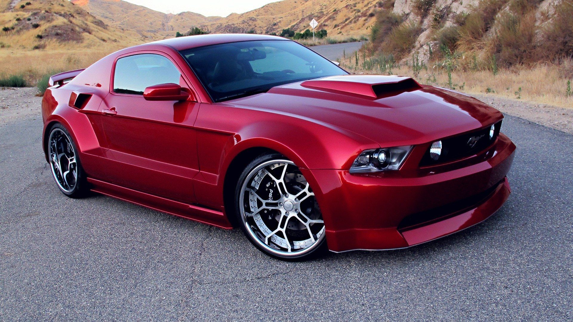 Ford Mustang rossa cerchi cromati, 1920x1080 1080p, Desktop
