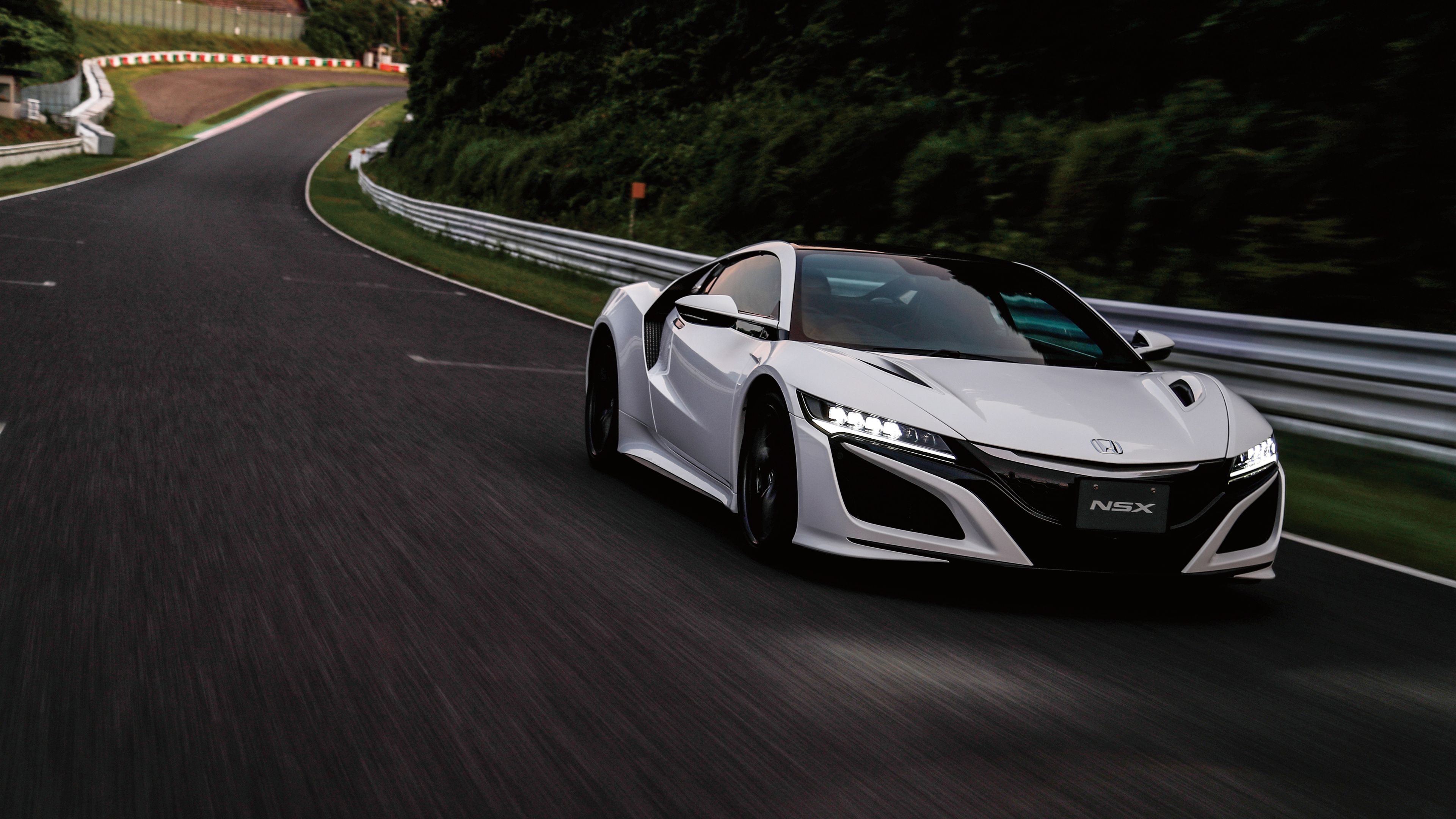 Honda NSX bianca pista, 3840x2160 4K, Desktop 4K