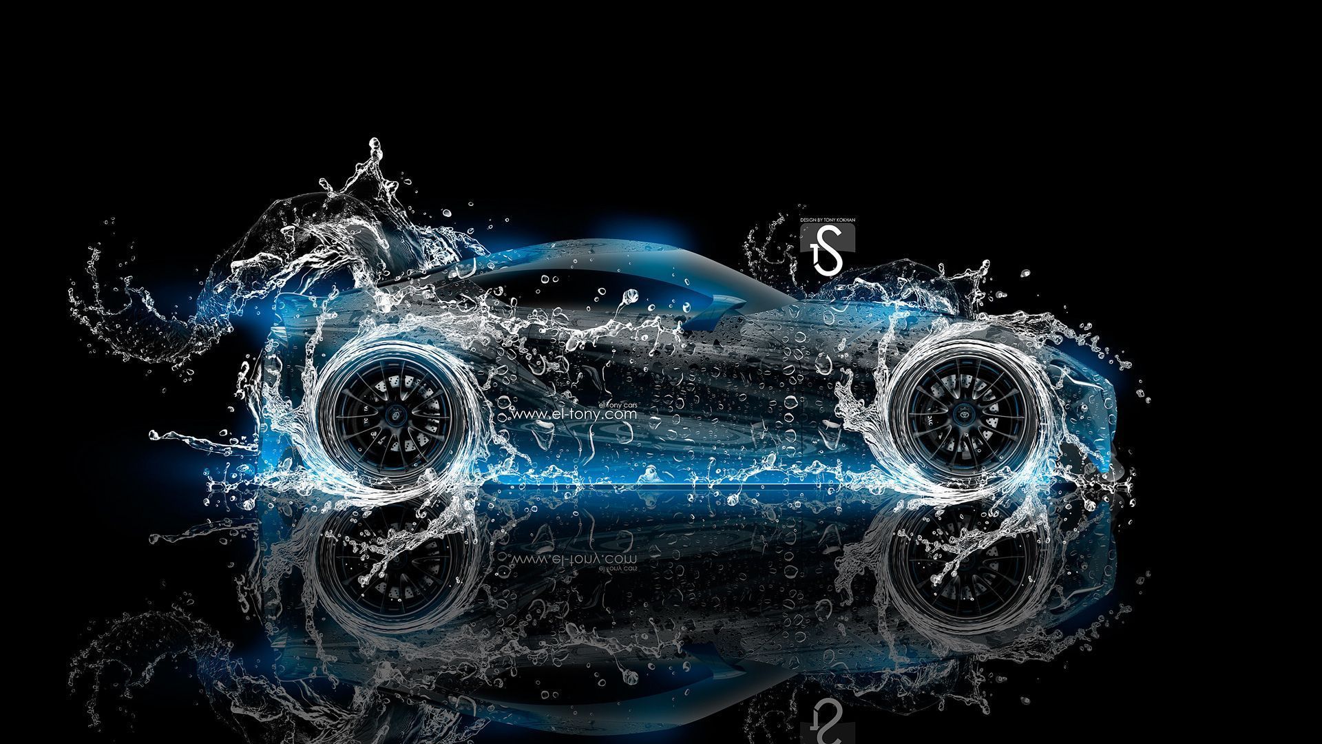 Auto blu neon effetto acqua, 1920x1080 1080p, PC Desktop