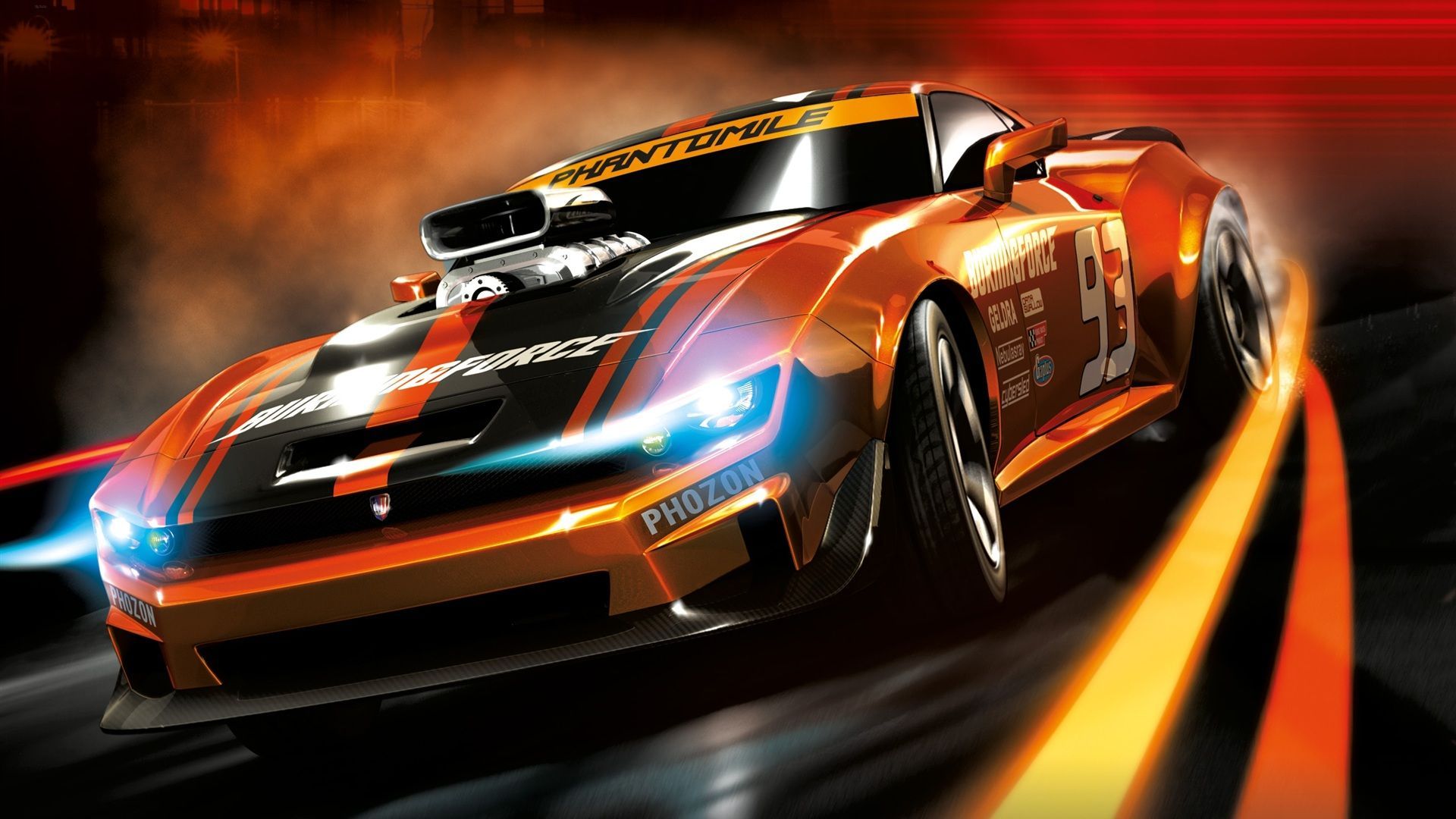 Auto da corsa arancione stilizzata, 1920x1080 Full HD, PC