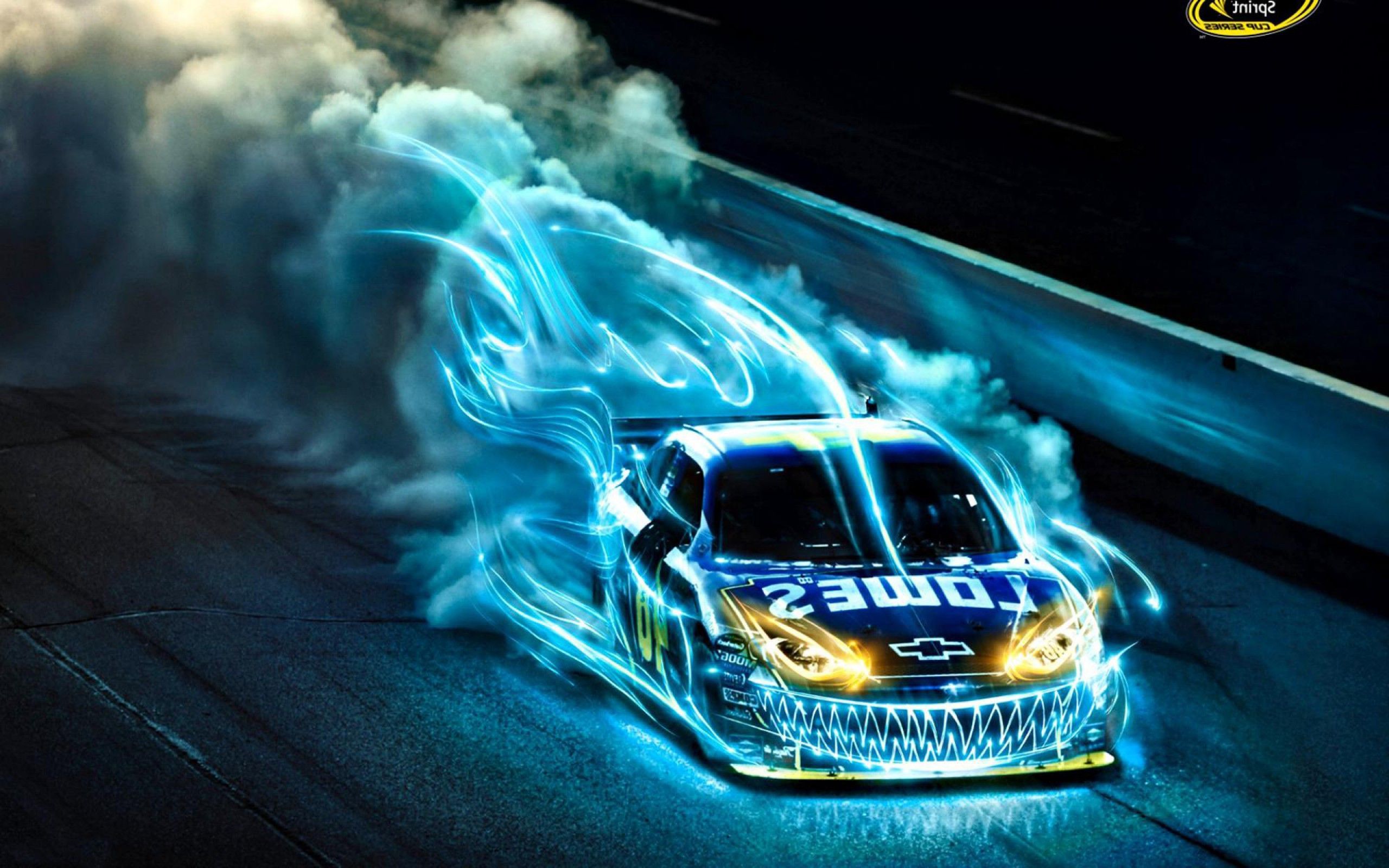 Auto da corsa NASCAR fumo blu, 2560x1600 2K+, Desktop