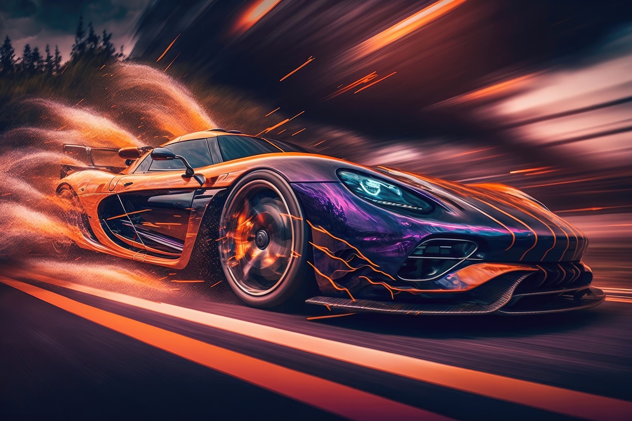 Auto sportiva arancione velocità, 1280x853 HD, Desktop
