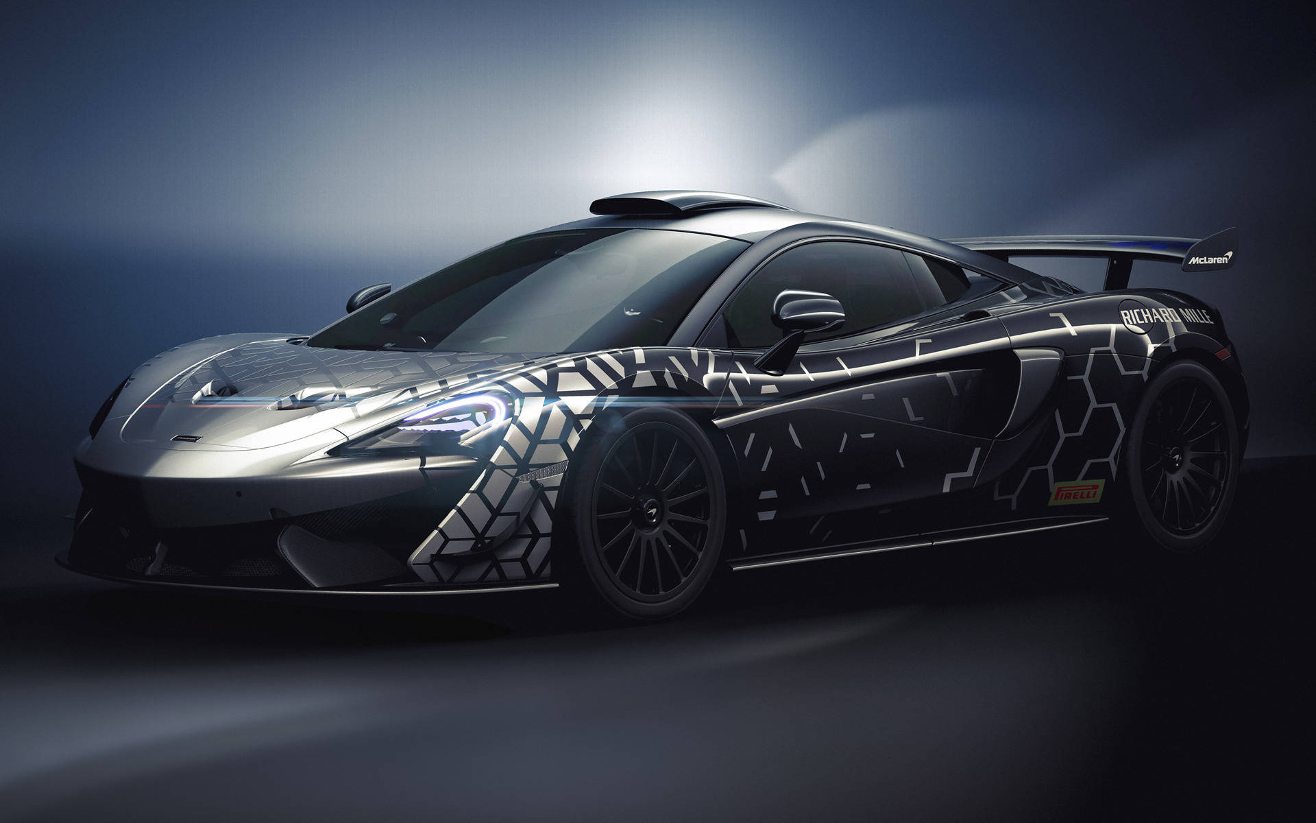 McLaren nero mimetico da corsa, 1920x1200 WUXGA, Desktop