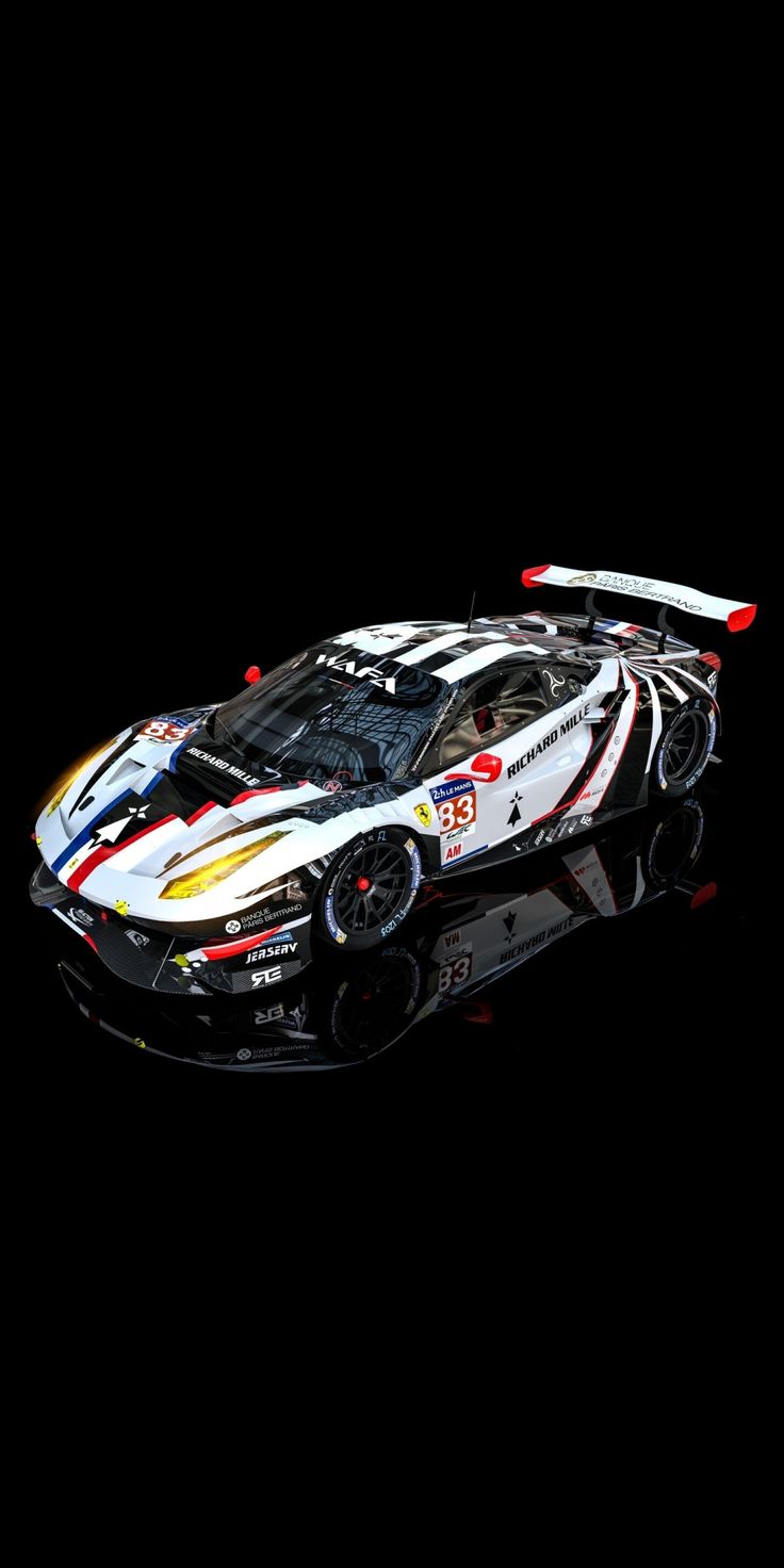 Ferrari auto da corsa bianca, supercar italiana, 736x1472 Verticale, Telefono