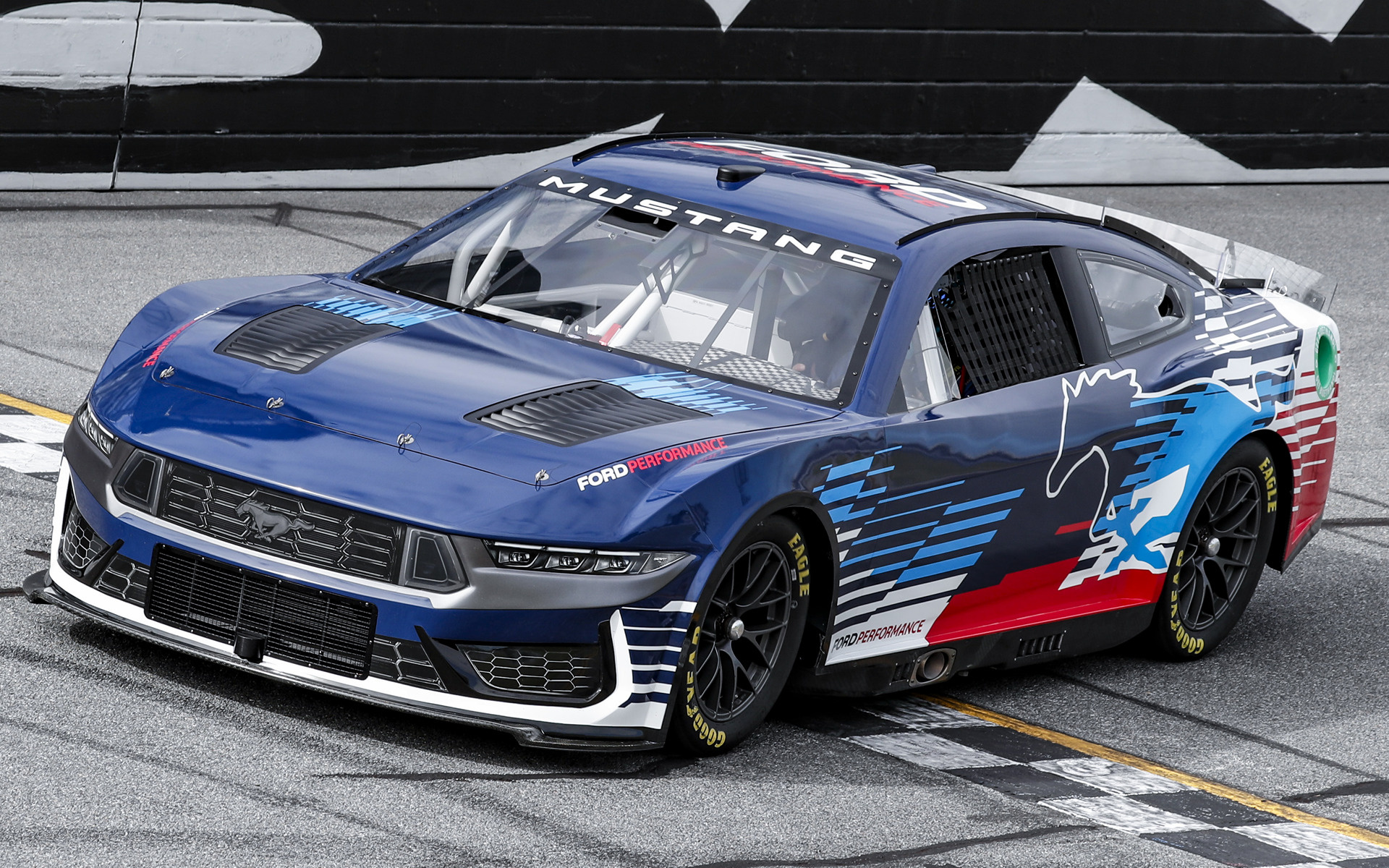 Ford Mustang NASCAR blu rossa, V8, 1920x1200 WUXGA, PC