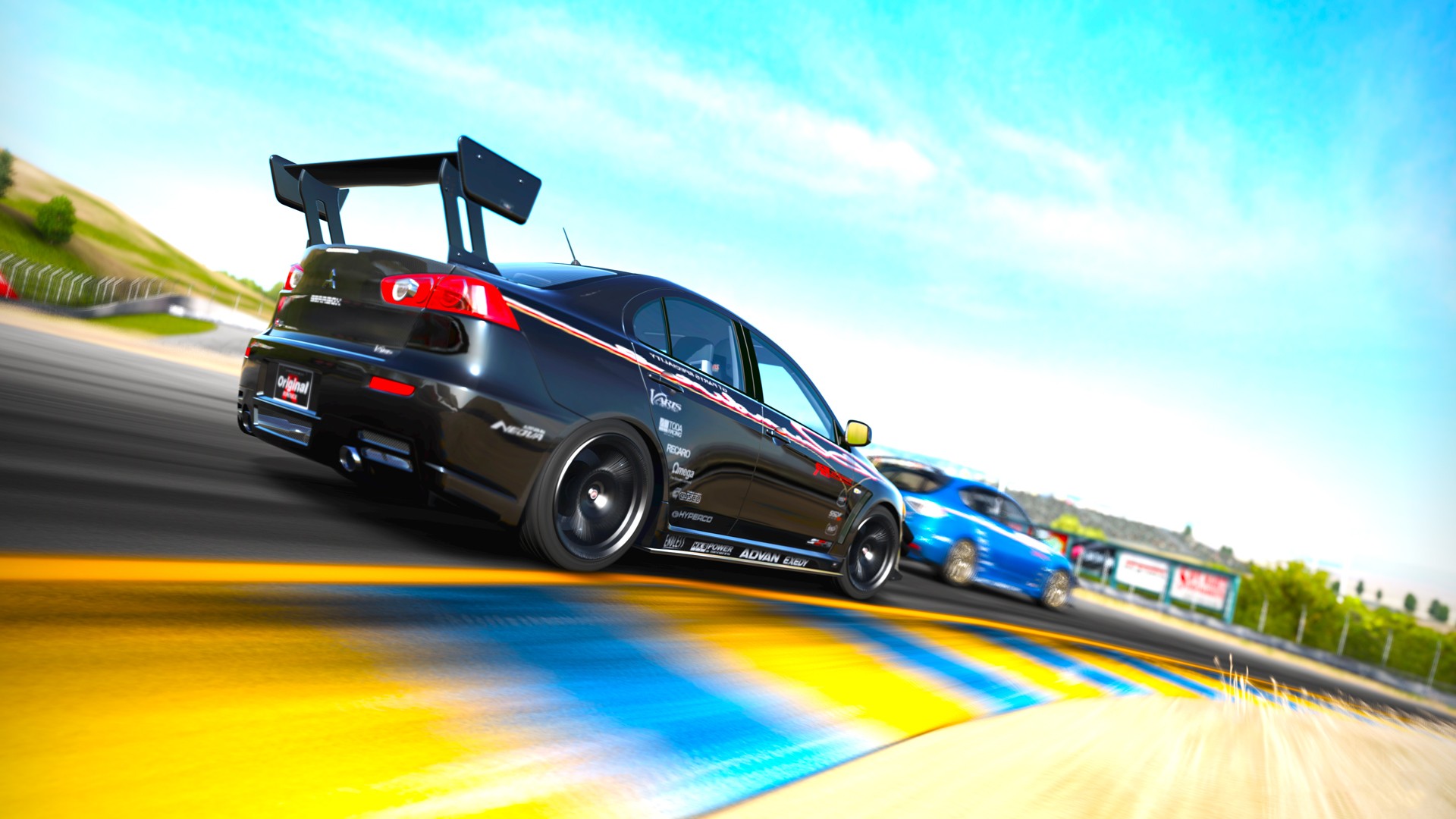 Auto sportiva nera in pista, 1920x1080 Full HD 1080p, PC Desktop
